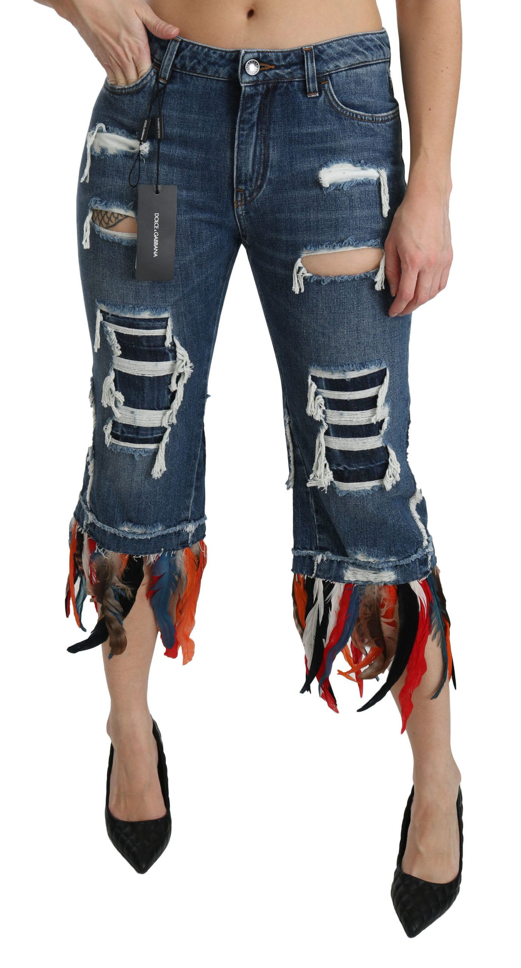 Dolce & Gabbana Blue Cropped Jeans for Women additional view