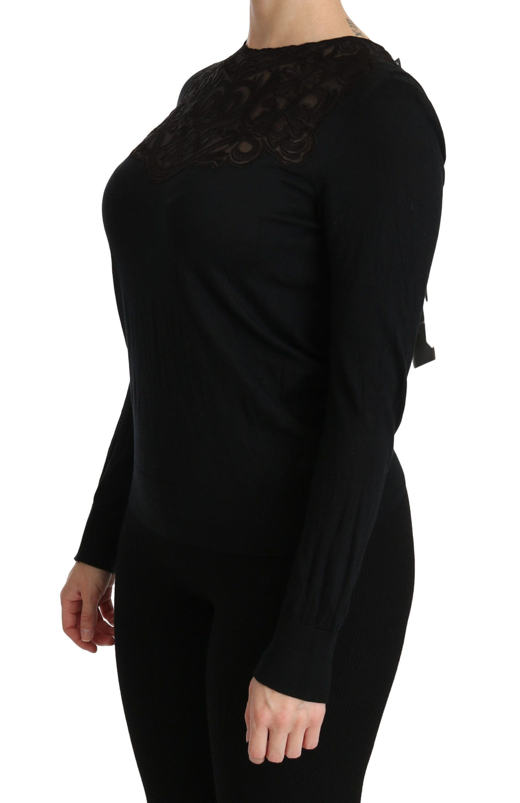 Dolce & Gabbana Black Long Sleeve T-Shirt for Women detail view