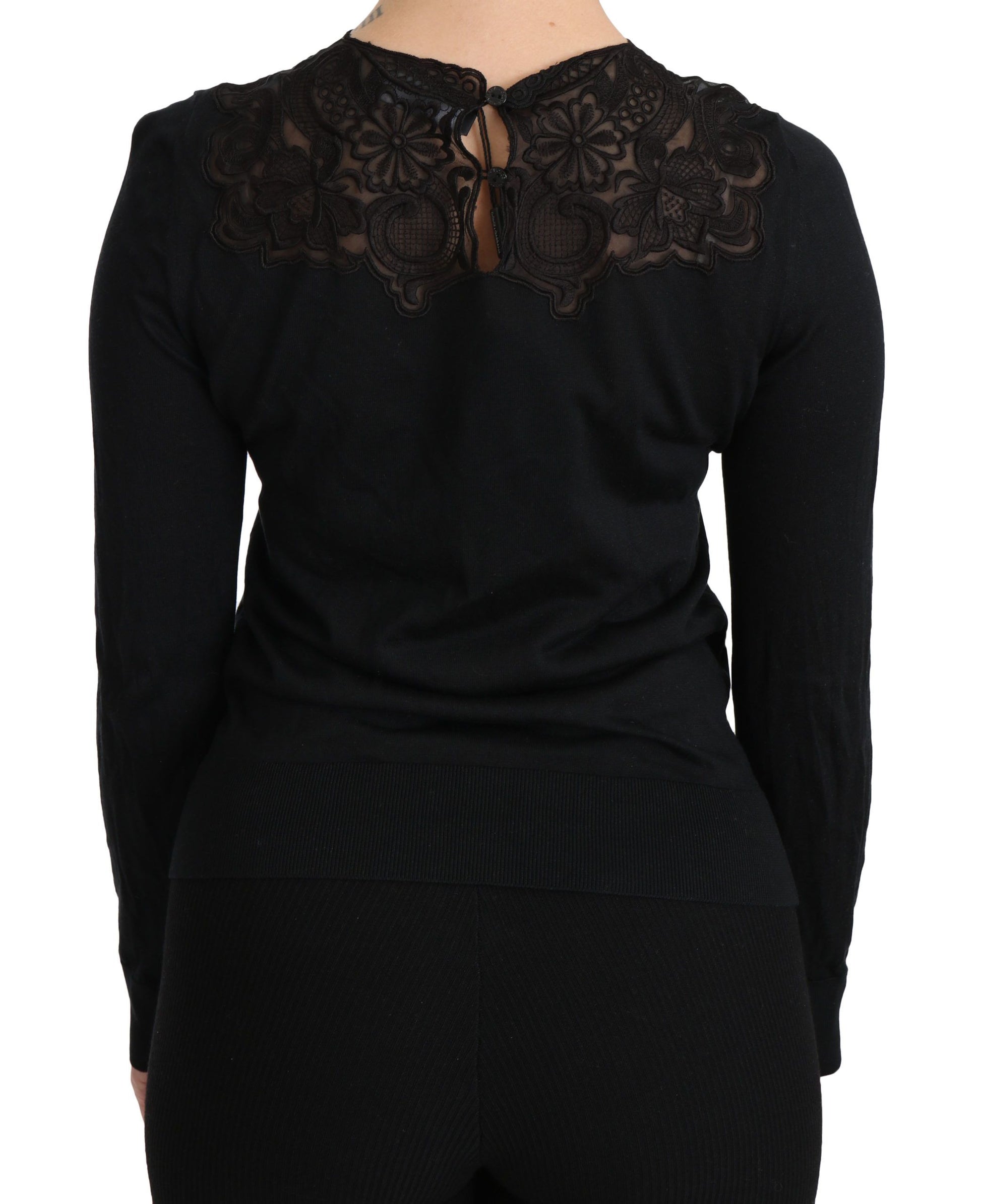 Dolce & Gabbana Black Long Sleeve T-Shirt for Women side view