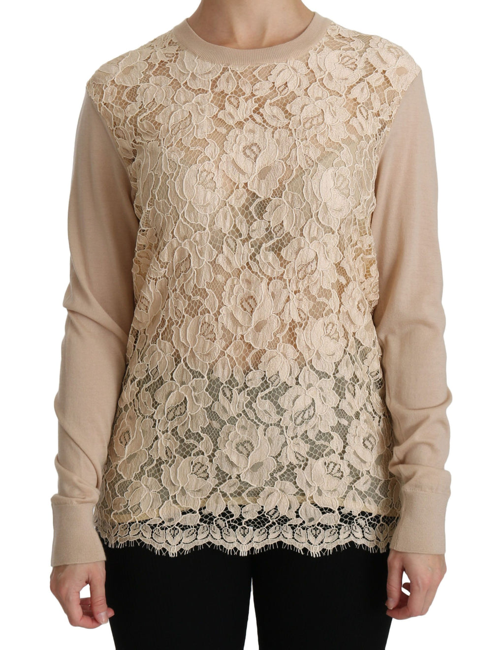 Dolce & Gabbana Beige Long Sleeve T-Shirt for Women alternate view