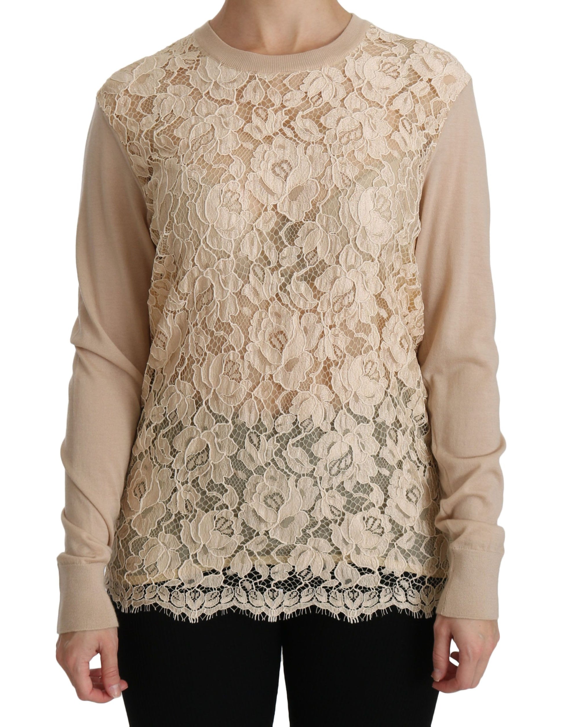Dolce & Gabbana Beige Long Sleeve T-Shirt for Women alternate view