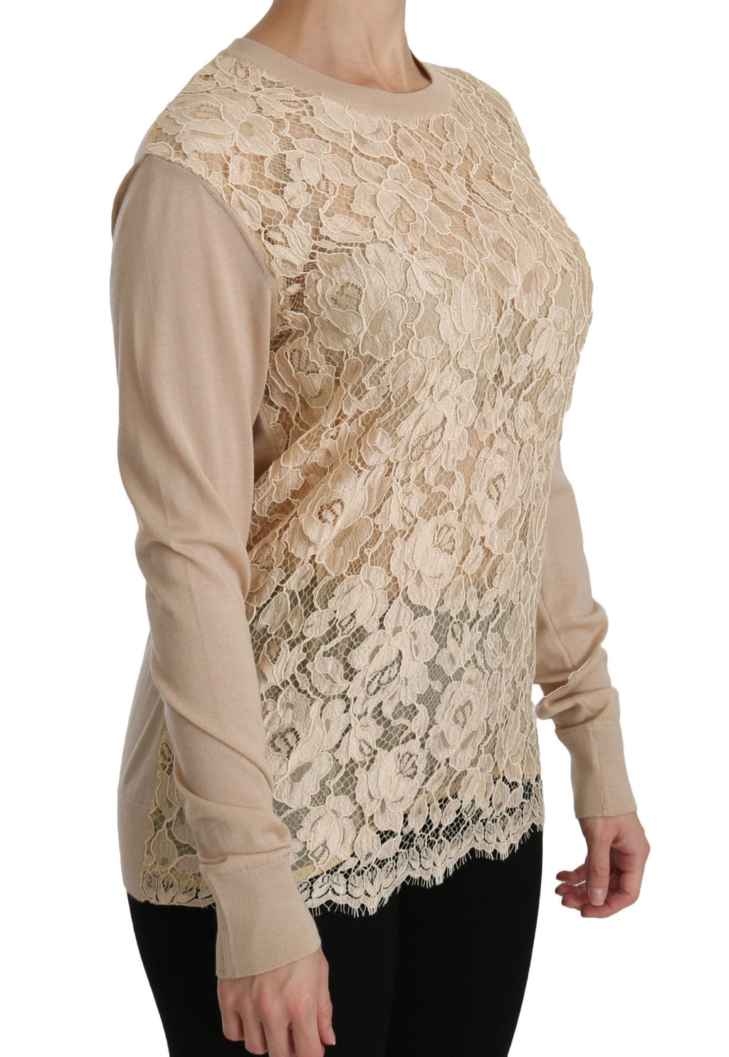 Dolce & Gabbana Beige Long Sleeve T-Shirt for Women detail view