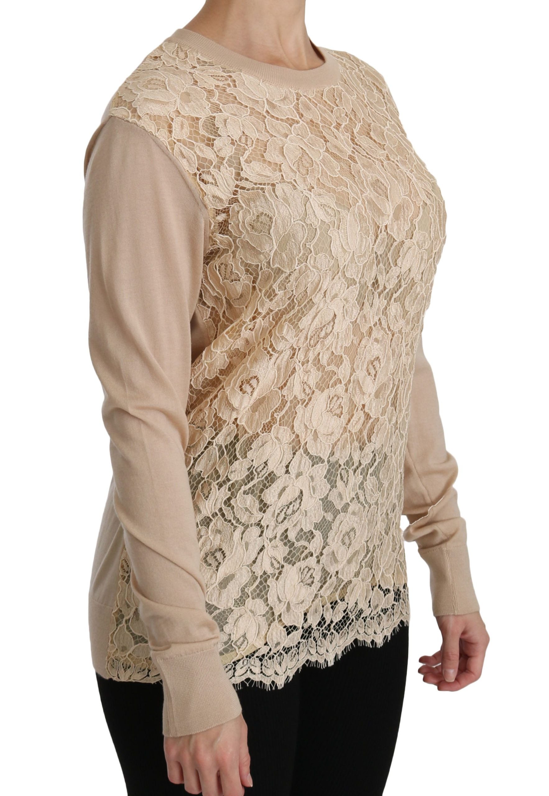 Dolce & Gabbana Beige Long Sleeve T-Shirt for Women detail view