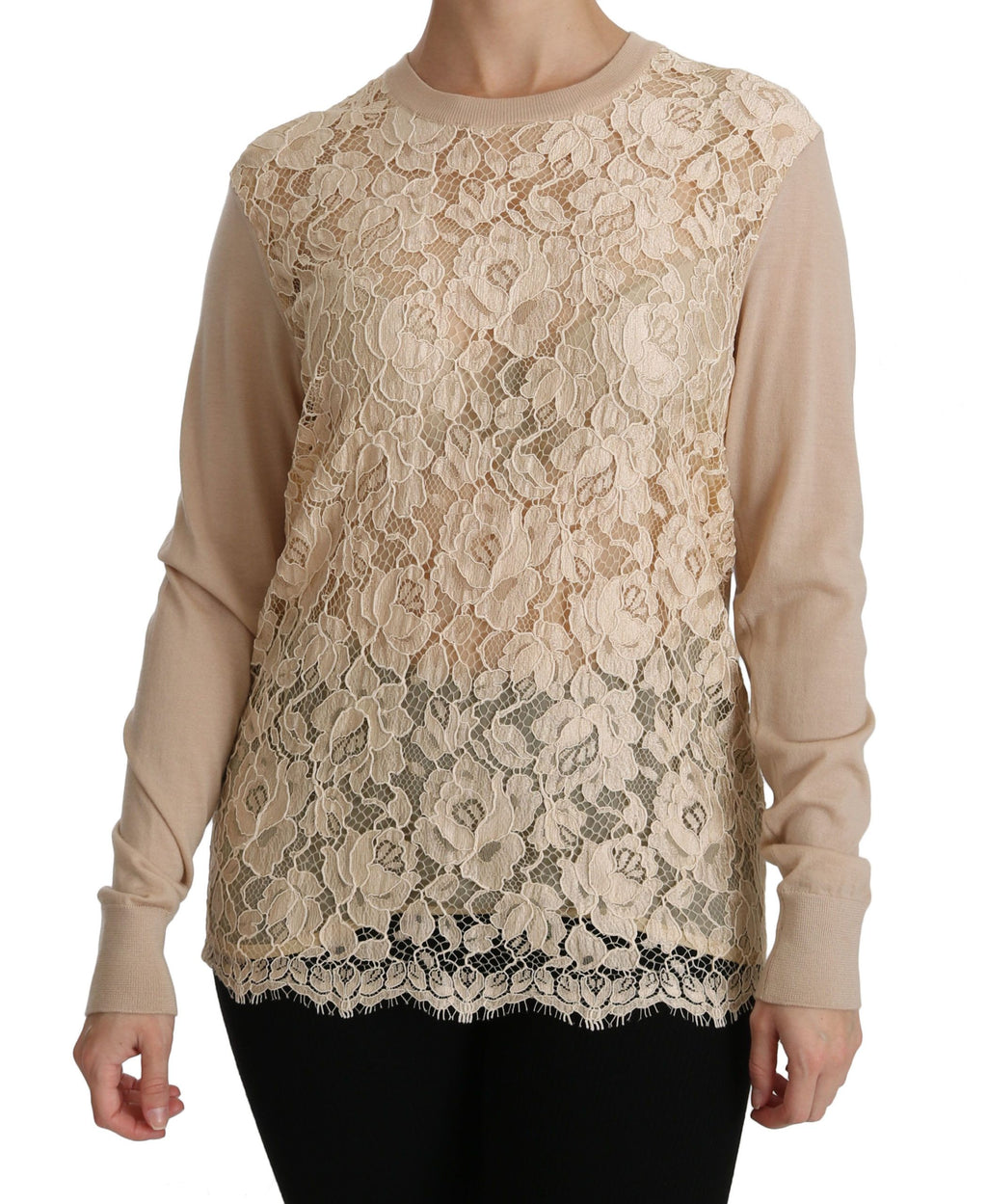 Dolce & Gabbana Beige Long Sleeve T-Shirt for Women