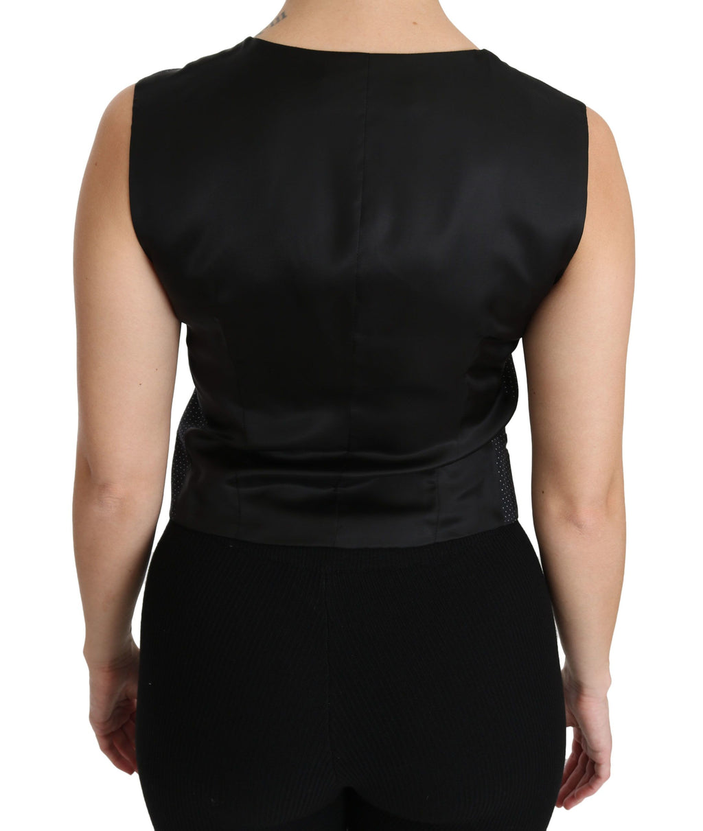 Haut/Chemise/Blouse sans manches Dolce & Gabbana noir à pois
