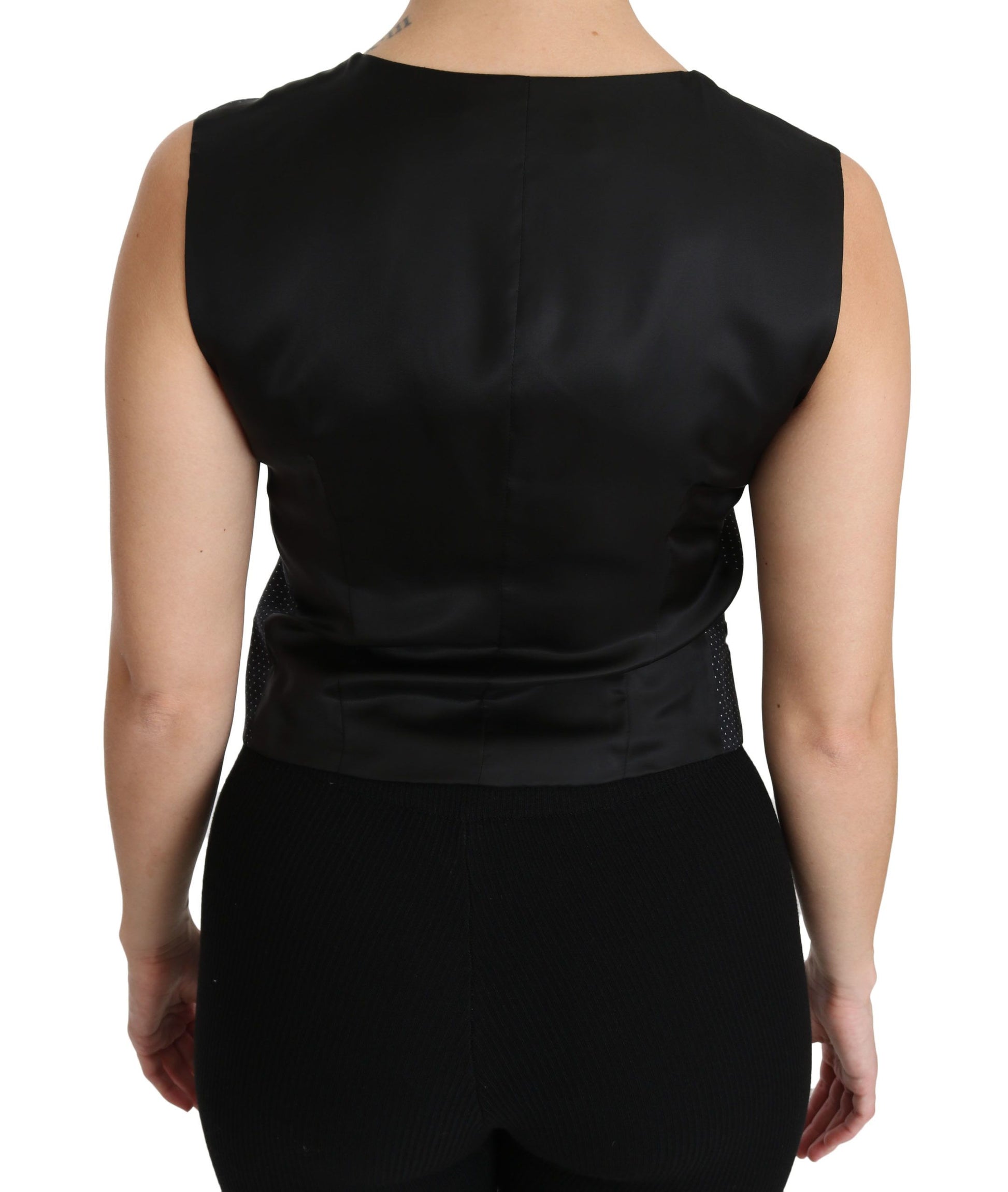 Haut/Chemise/Blouse sans manches Dolce & Gabbana noir à pois