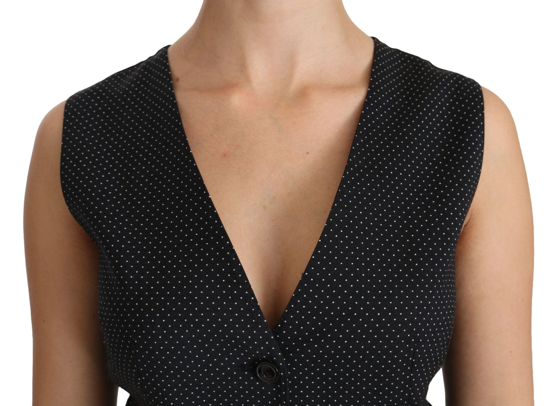 Haut/Chemise/Blouse sans manches Dolce & Gabbana noir à pois