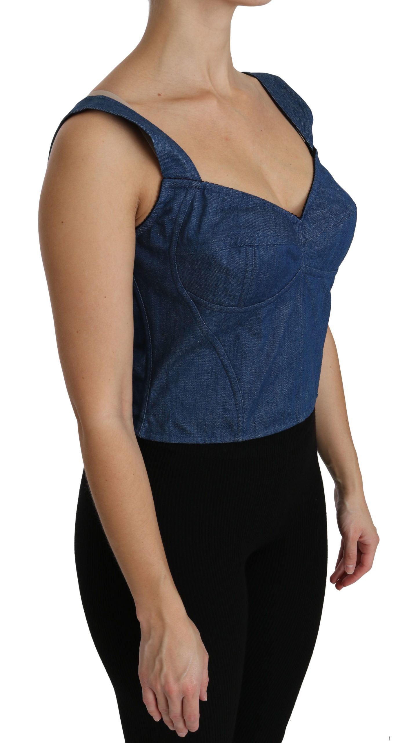 Dolce & Gabbana Blue Sleeveless T-Shirt for Women alternate view
