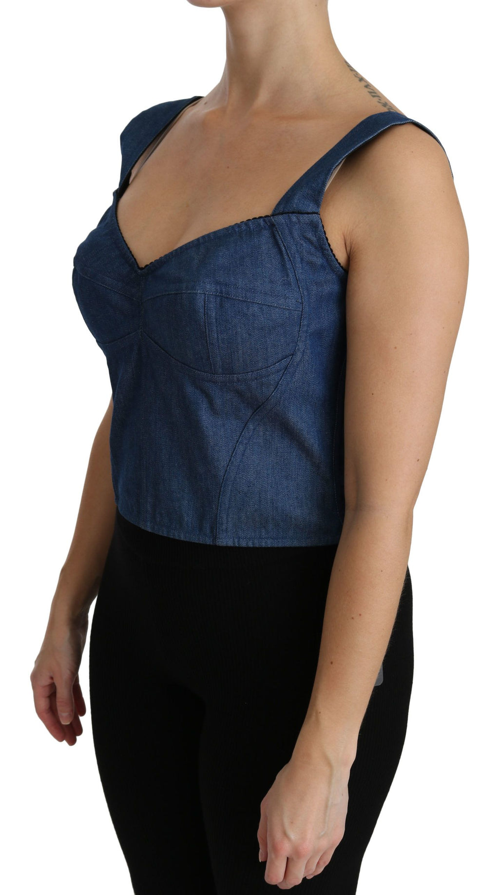 Dolce & Gabbana Blue Sleeveless T-Shirt for Women detail view