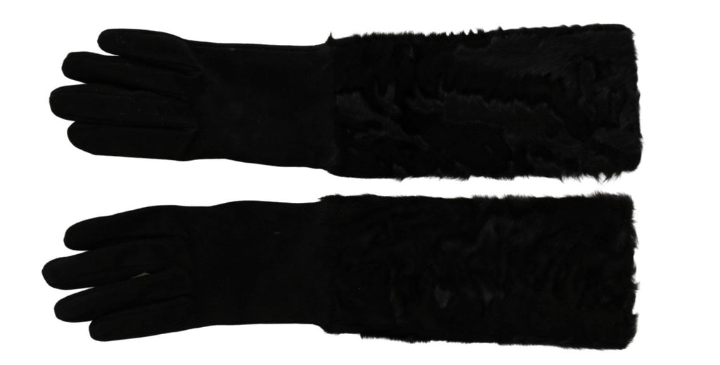 Dolce & Gabbana Black Gloves for Women side view