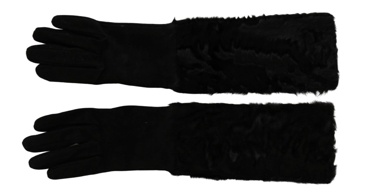 Dolce & Gabbana Black Gloves for Women side view