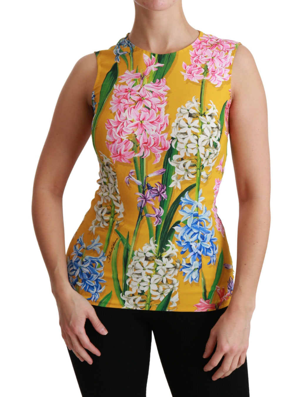 Débardeur chemisier stretch Dolce & Gabbana à imprimé floral jaune