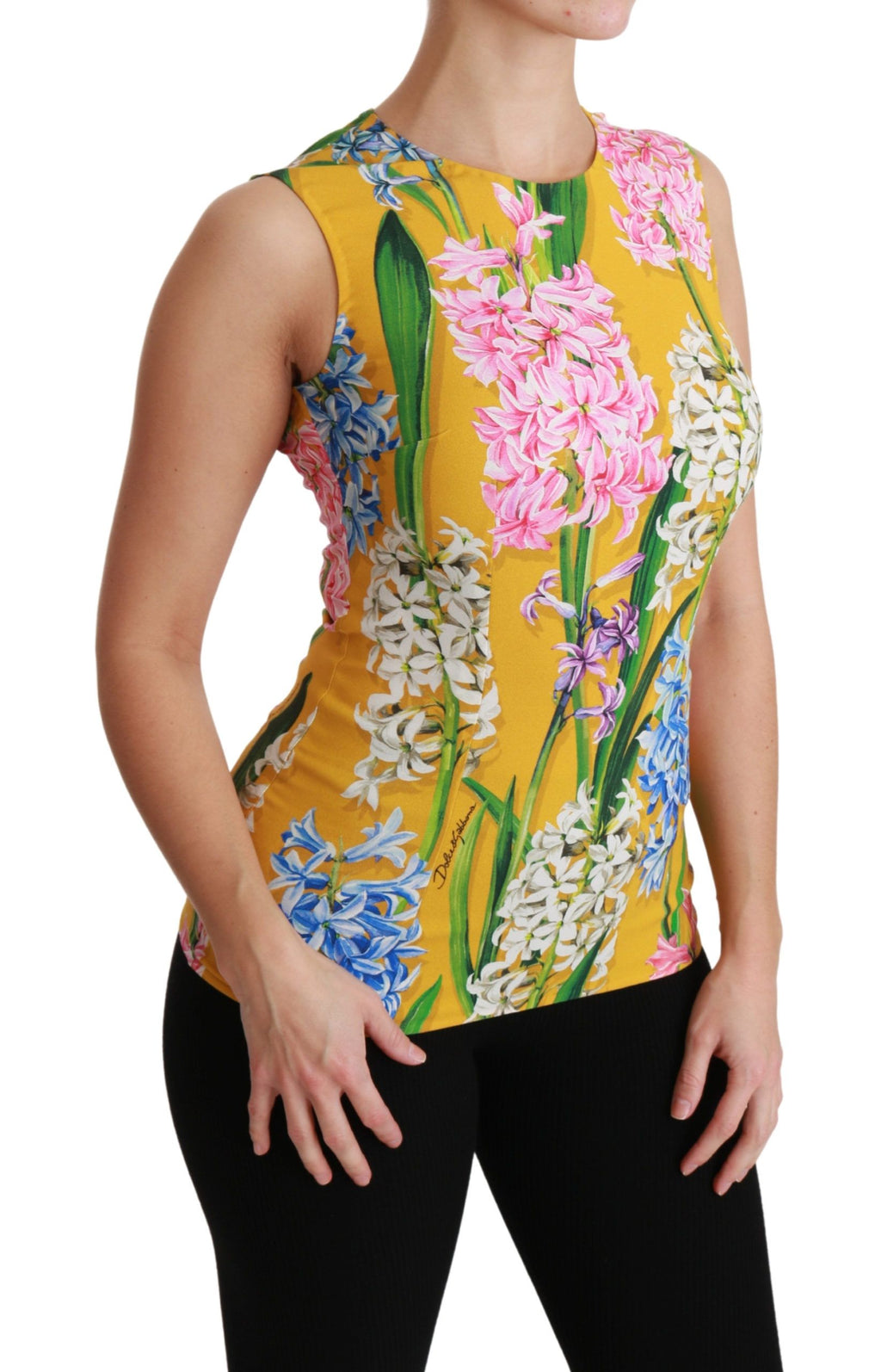 Débardeur chemisier stretch Dolce & Gabbana à imprimé floral jaune