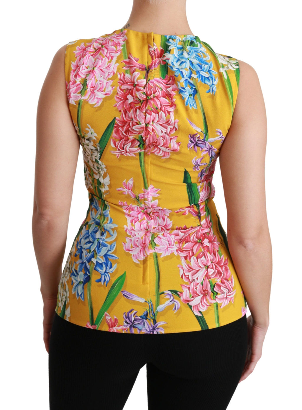 Débardeur chemisier stretch Dolce & Gabbana à imprimé floral jaune