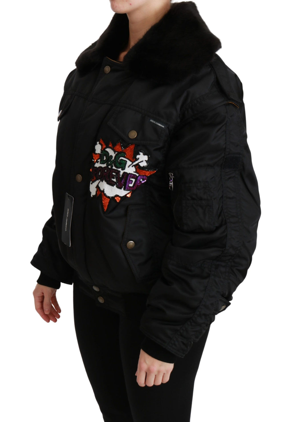 Dolce & Gabbana Black Bomber for Women alternate view