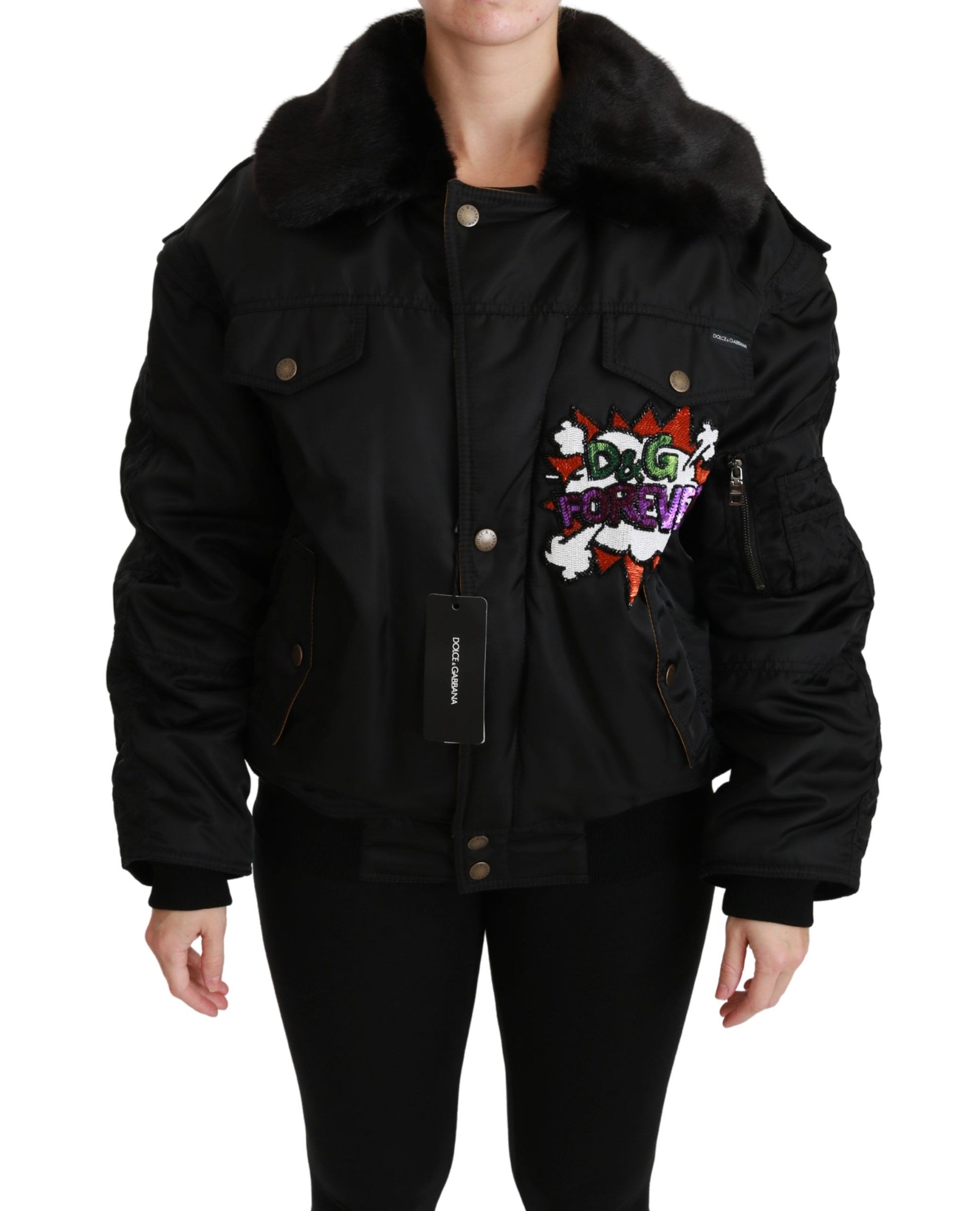 Dolce & Gabbana Black Bomber for Women