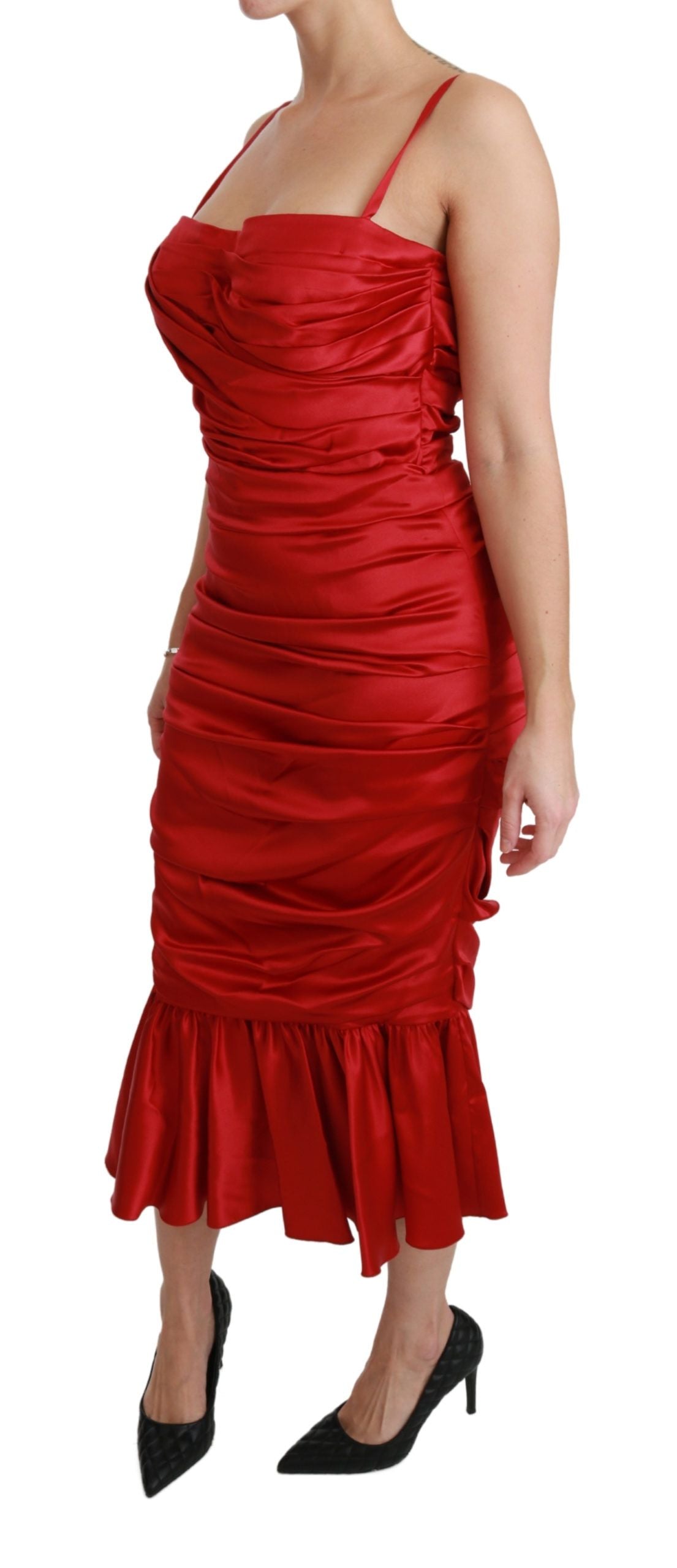 Dolce & Gabbana Red Midi Dress for Women detail view