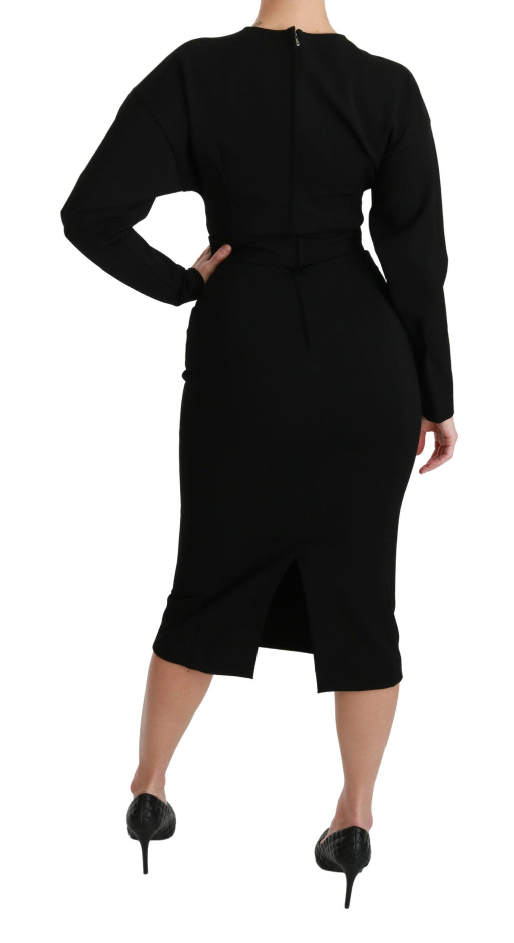 Robe fourreau midi stretch moulante noire Dolce & Gabbana