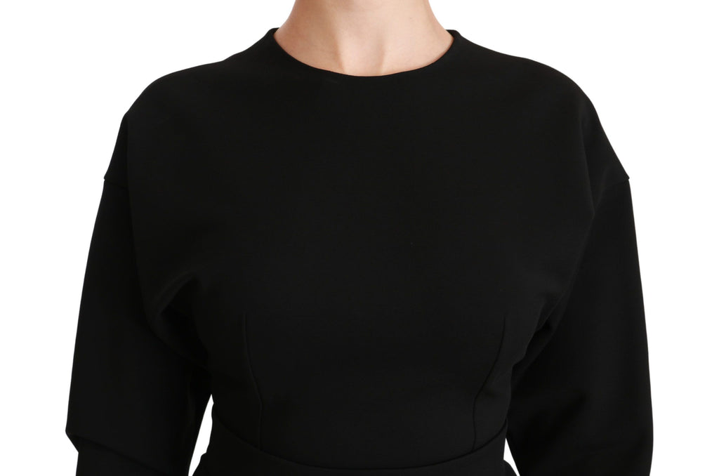 Robe fourreau midi stretch moulante noire Dolce & Gabbana