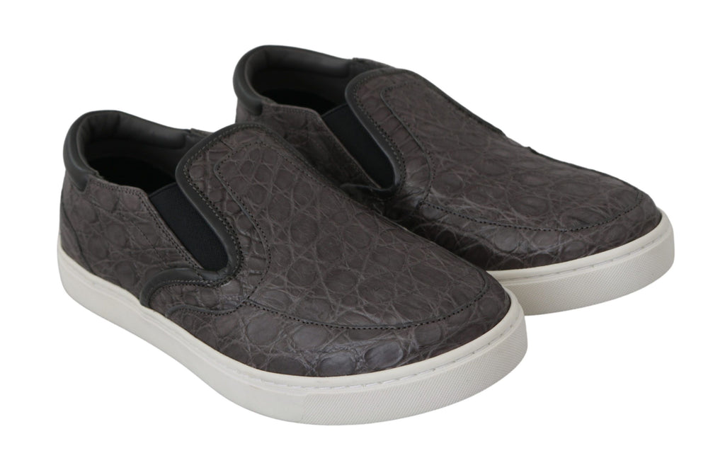Dolce & Gabbana Grey Slip On Loafers for Men detail view