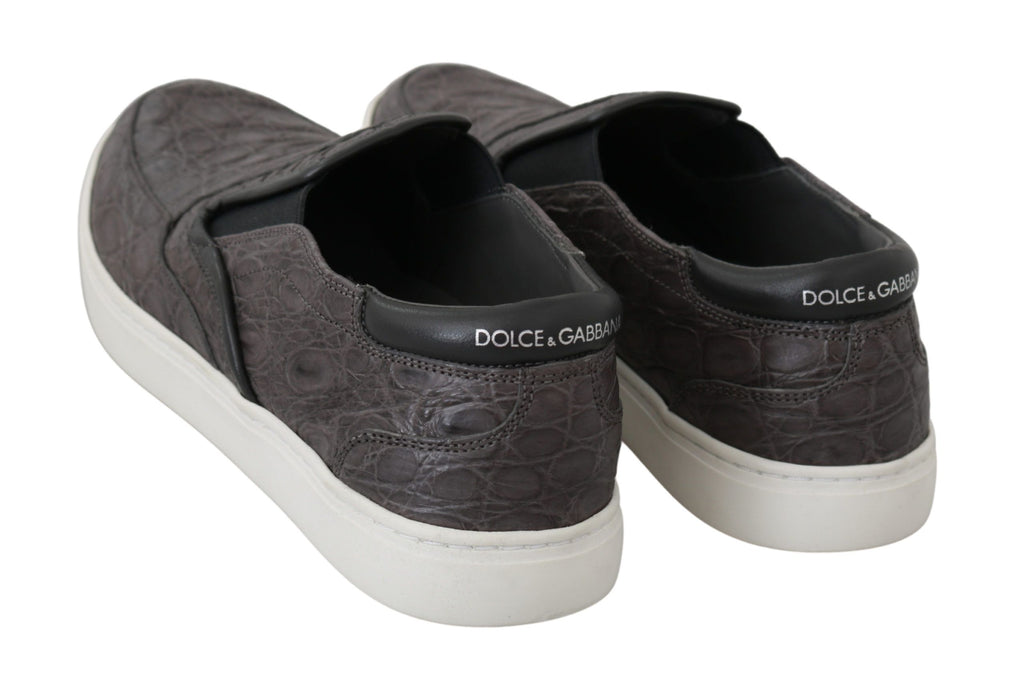 Dolce & Gabbana Grey Slip On Loafers for Men side view