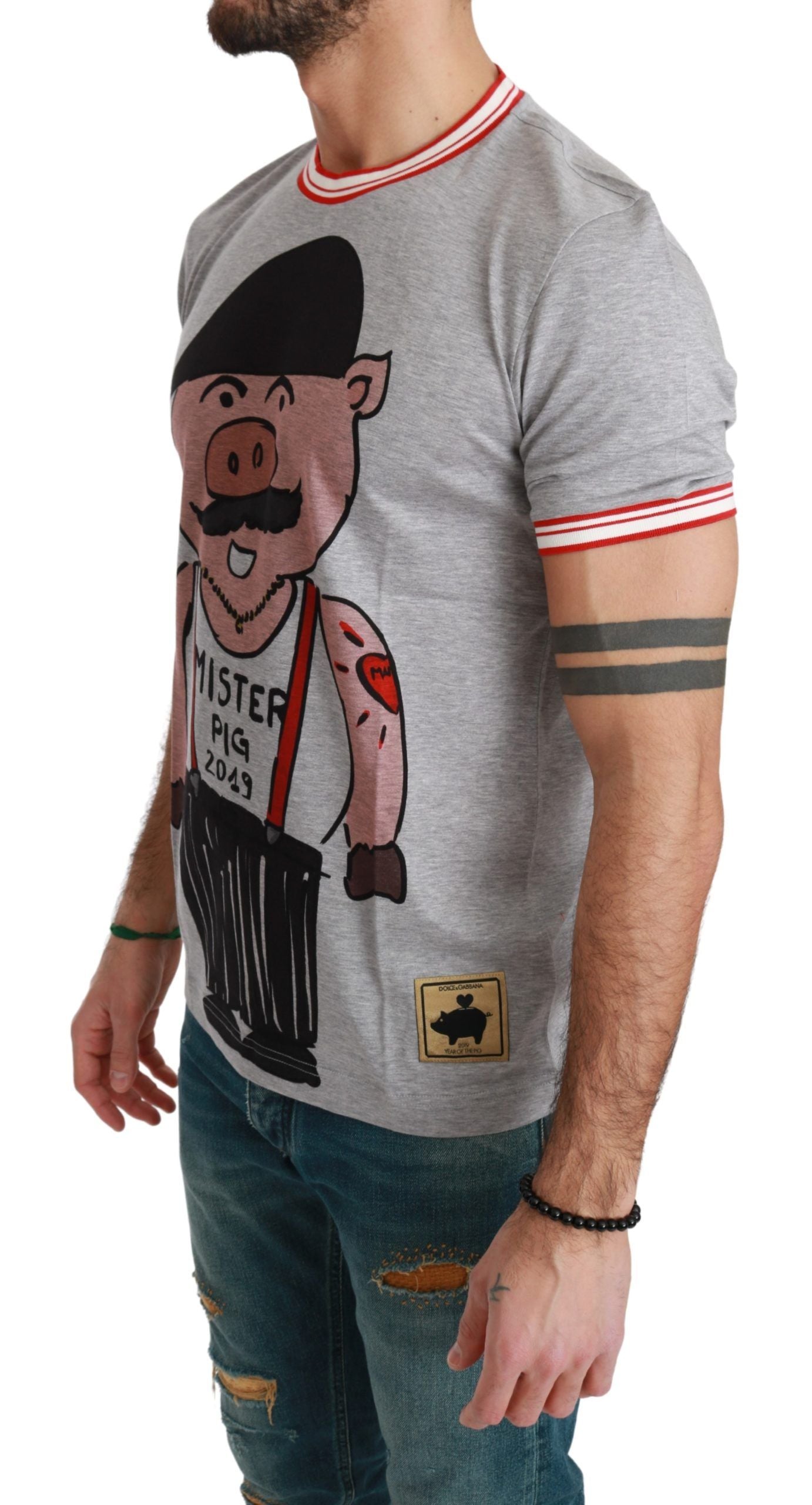 Dolce & Gabbana Grey T-Shirt for Men side view