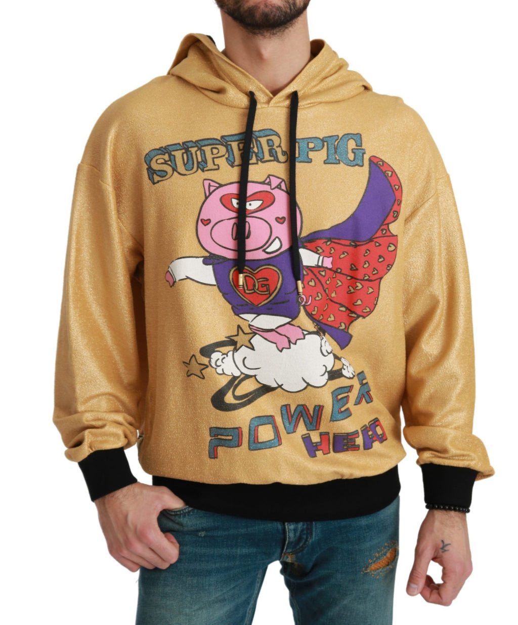 Dolce & Gabbana Gold Hoodie for Men additional view