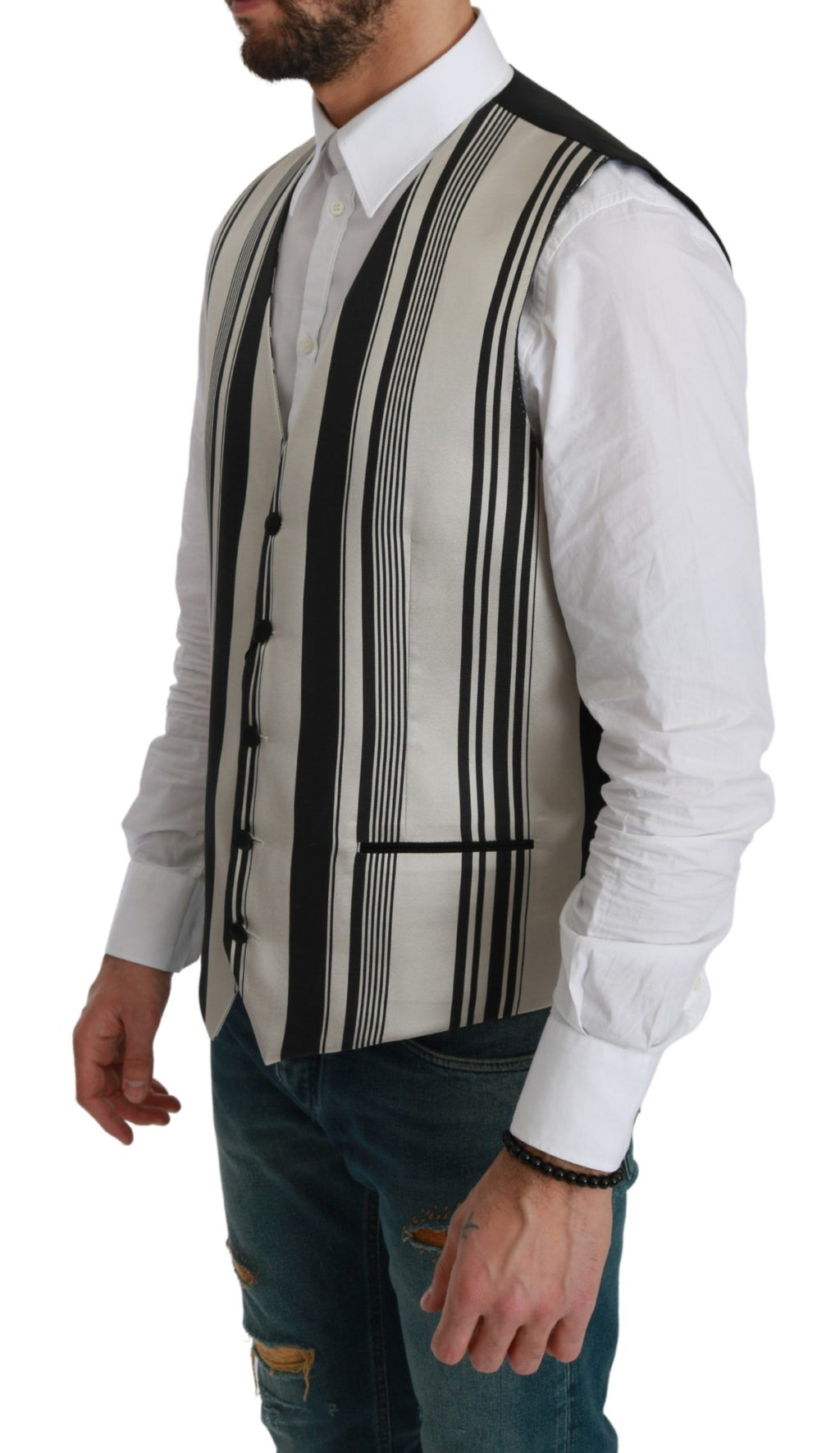 Dolce & Gabbana Black Waistcoats for Men side view