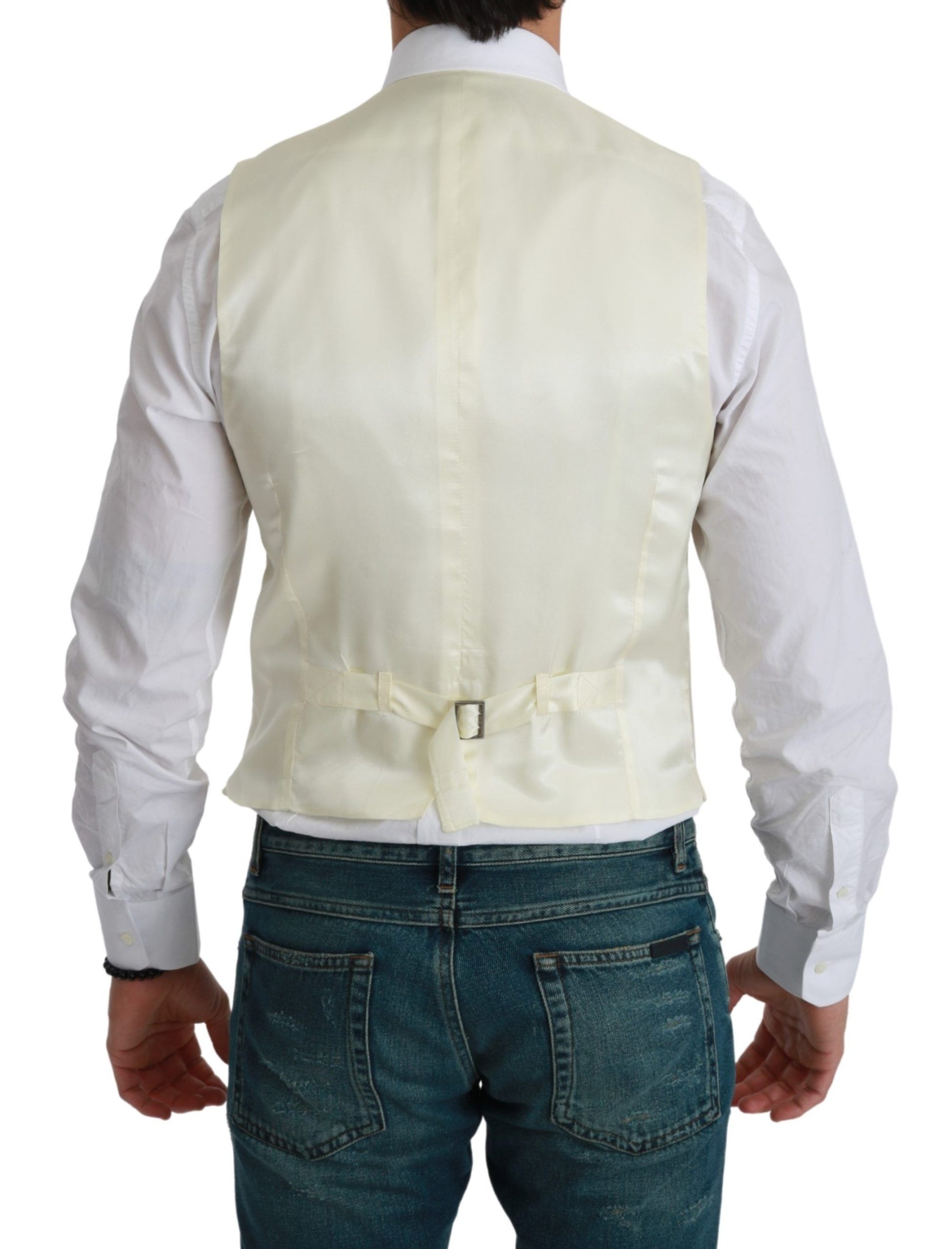 Gilet Dolce & Gabbana blanc en laine habillée