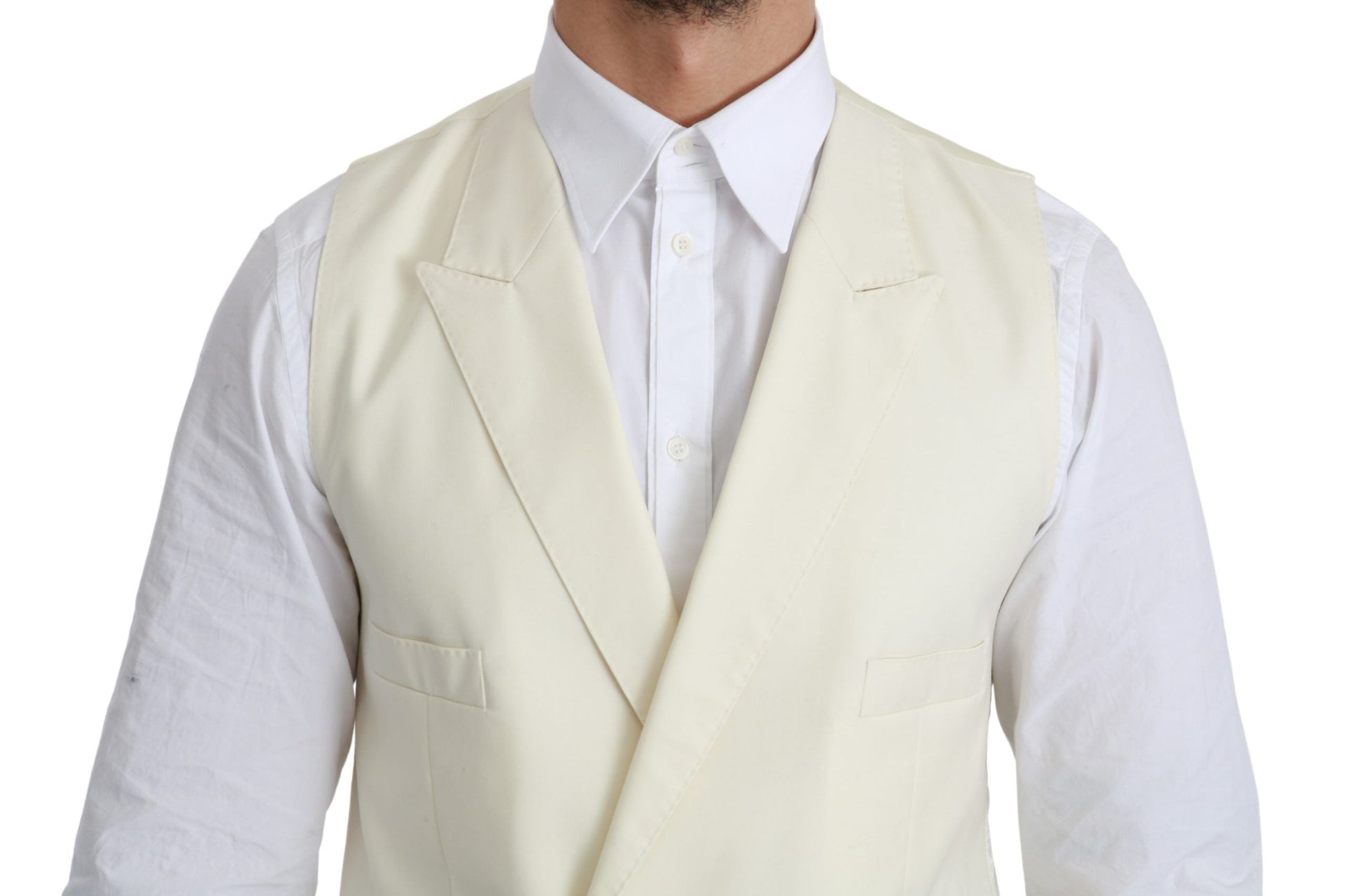 Gilet Dolce & Gabbana blanc en laine habillée
