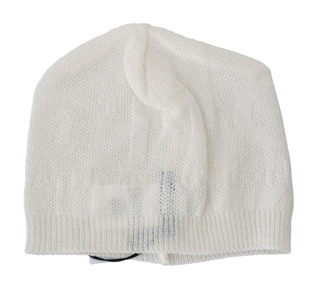 Costume National White Beanie for Men detail view