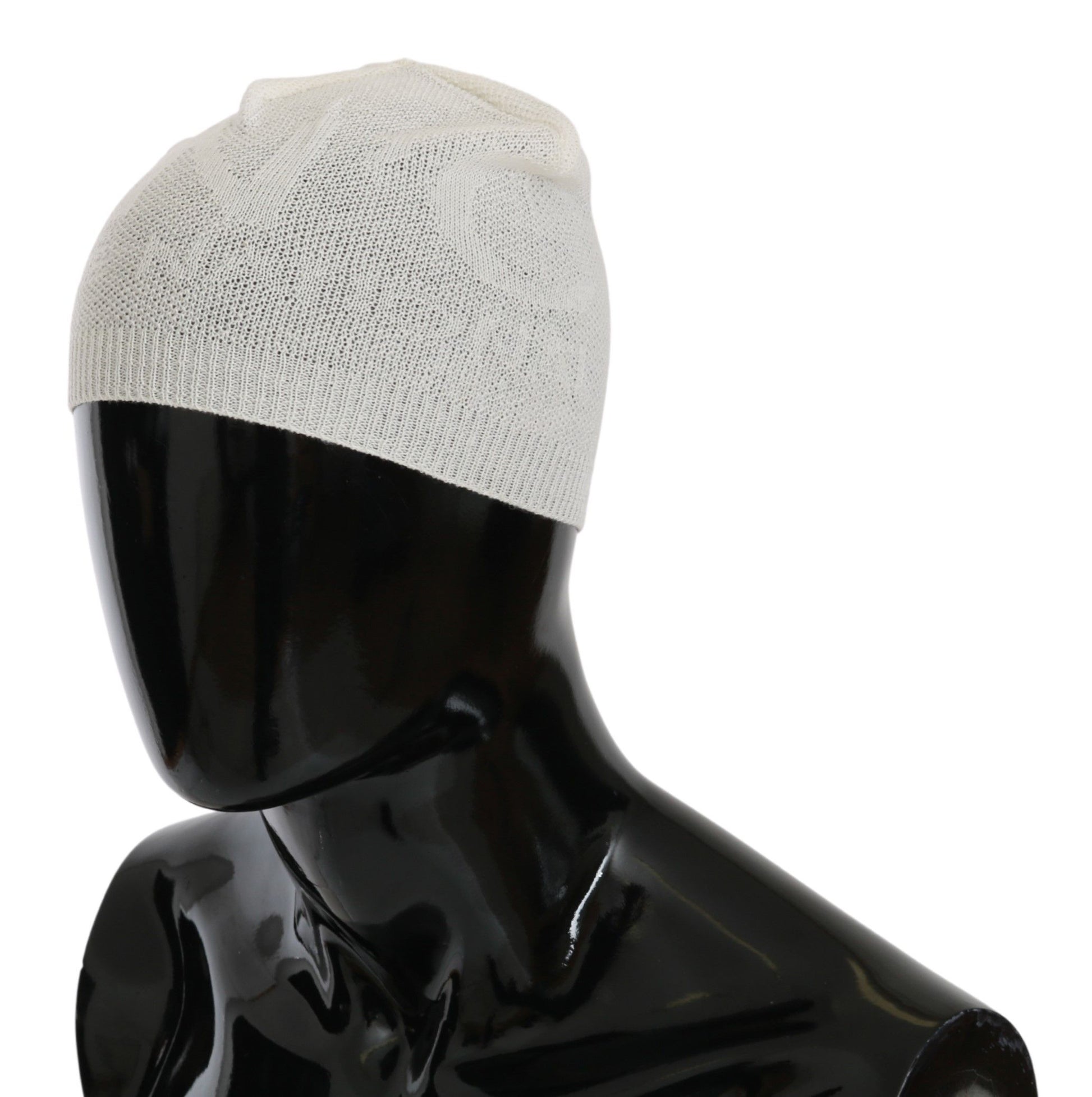 Costume National White Beanie for Men side view