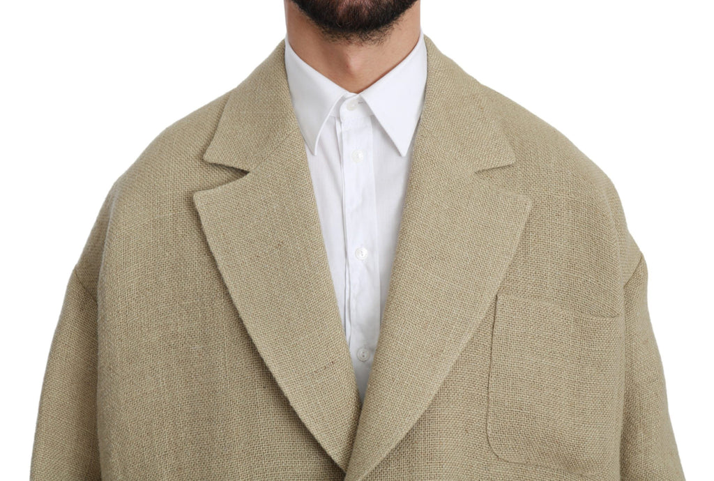 Dolce & Gabbana Beige Coat for Men side view