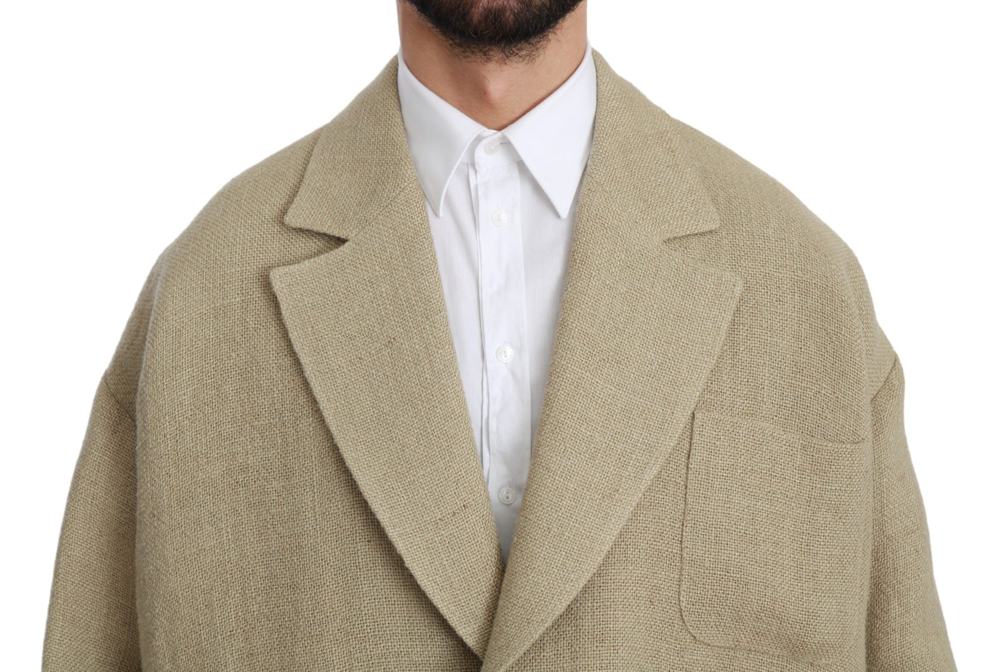 Dolce & Gabbana Beige Coat for Men side view