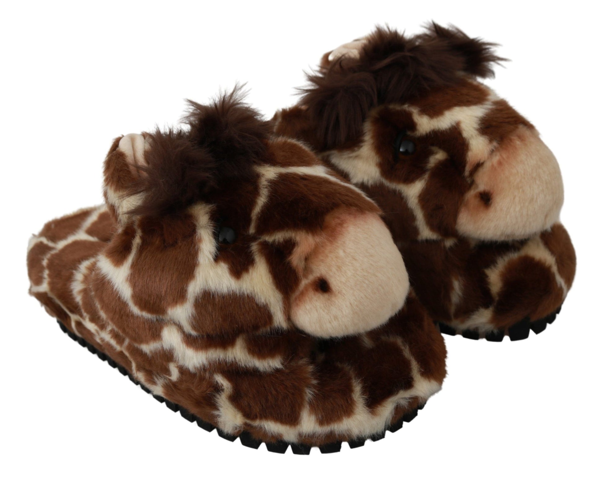 Chaussures Plates Sandales Chaussons Girafe Marron Dolce & Gabbana