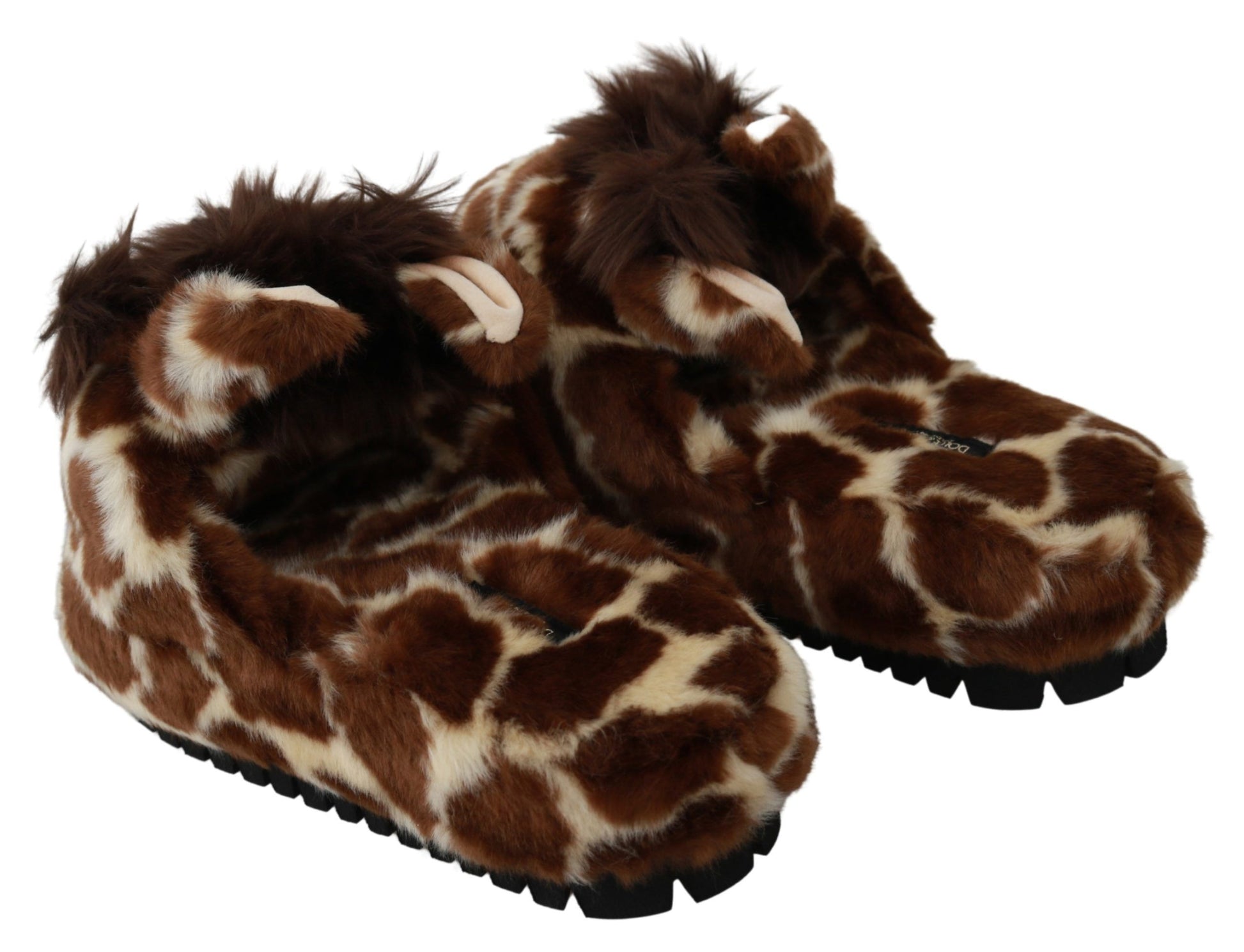 Chaussures Plates Sandales Chaussons Girafe Marron Dolce & Gabbana