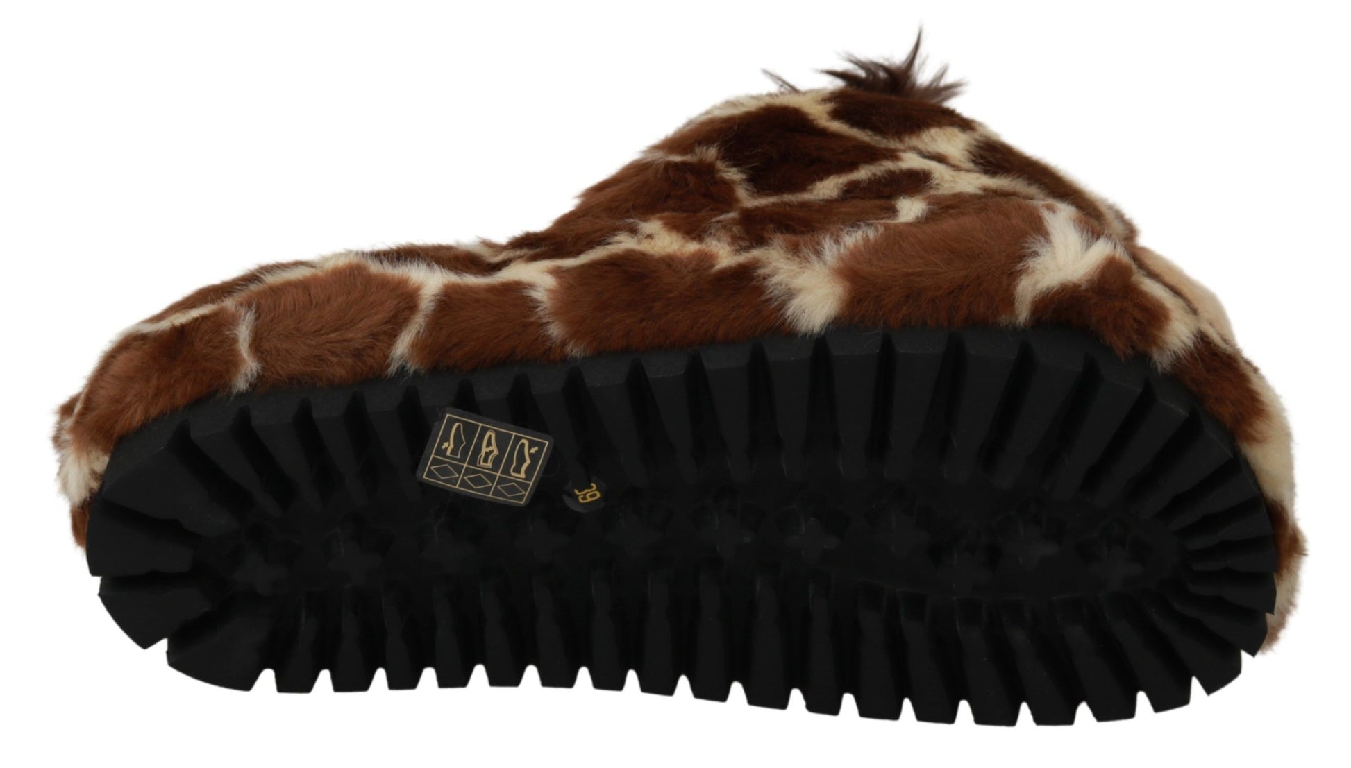 Chaussures Plates Sandales Chaussons Girafe Marron Dolce & Gabbana