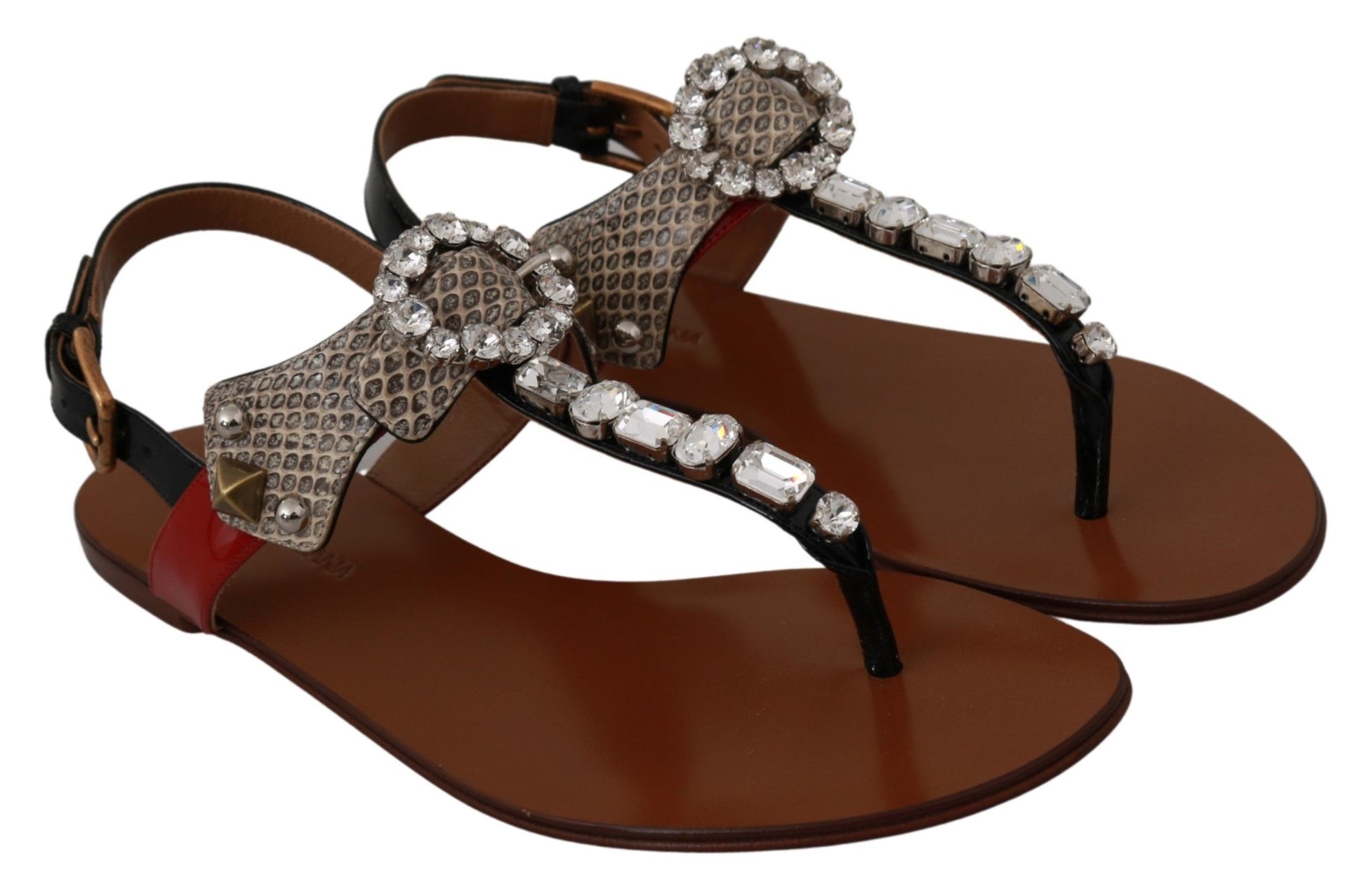 Dolce & Gabbana Brown Flip Flop Sandals for Women detail view