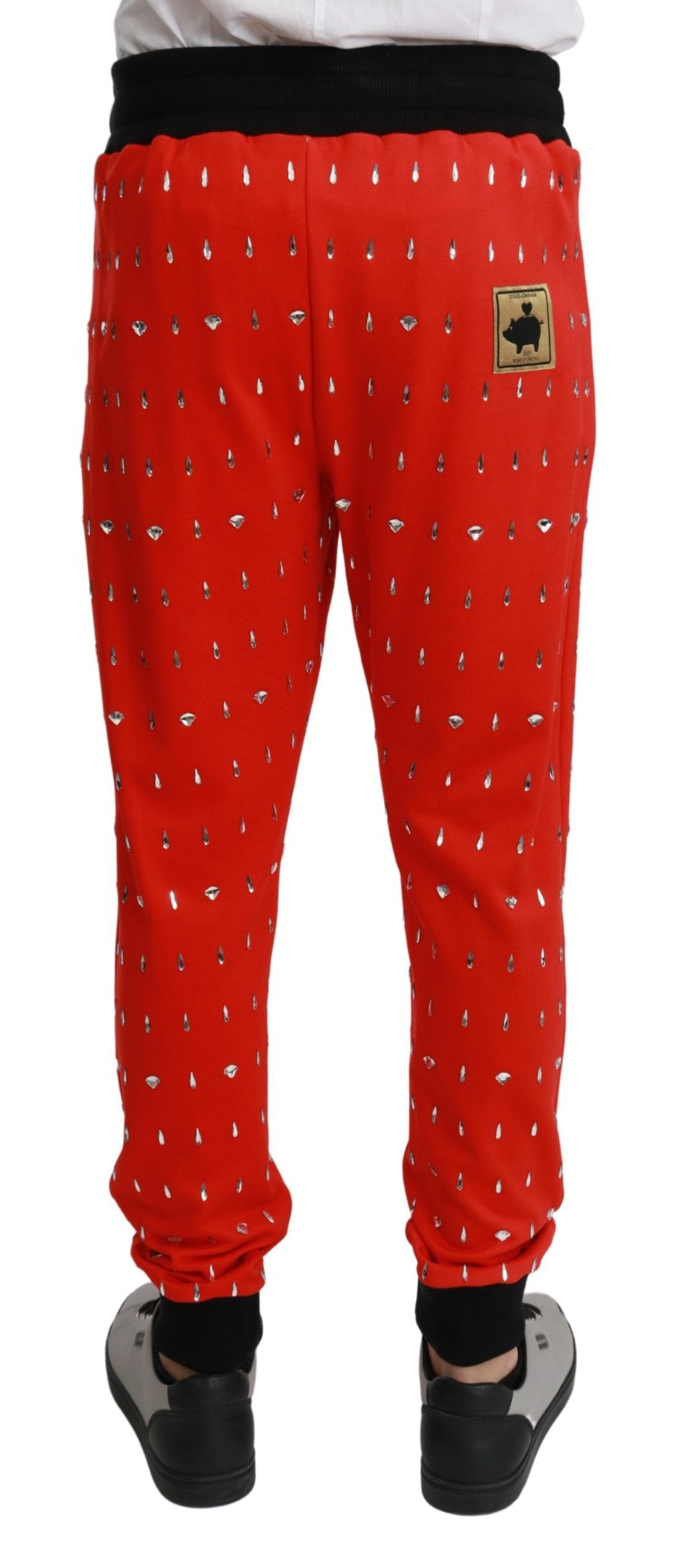 Dolce & Gabbana Red Joggers for Men detail view