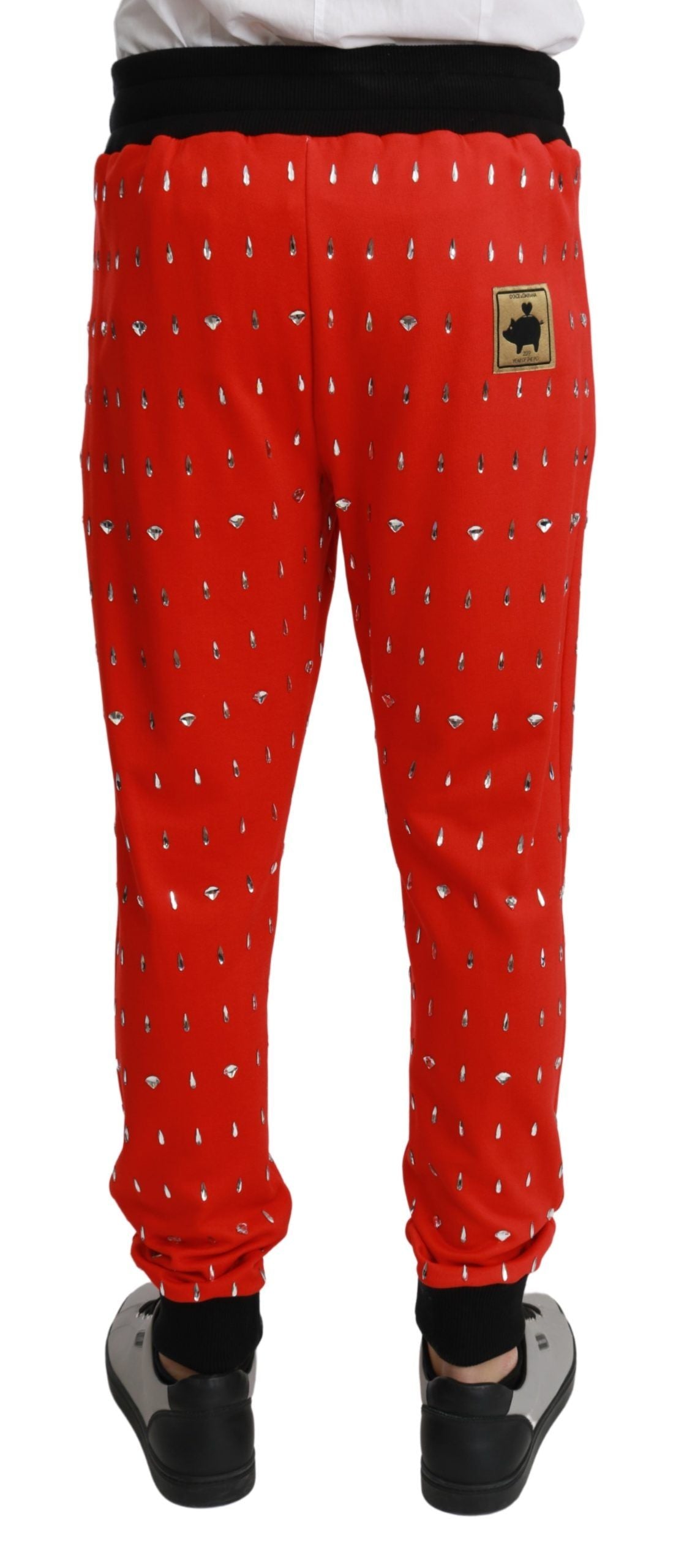 Dolce & Gabbana Red Joggers for Men detail view