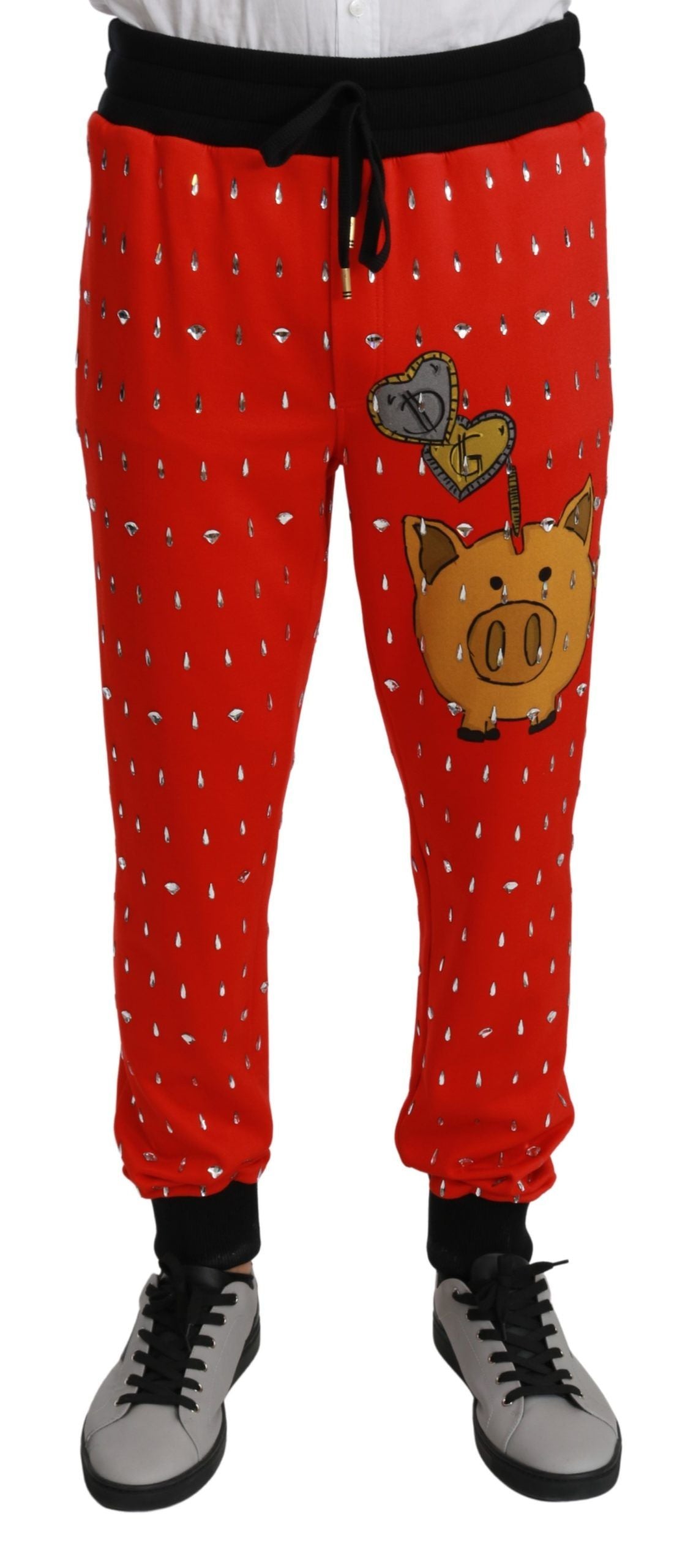 Dolce & Gabbana Red Joggers for Men