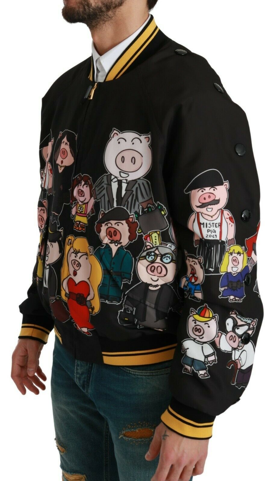 Dolce & Gabbana Black Bomber for Men detail view