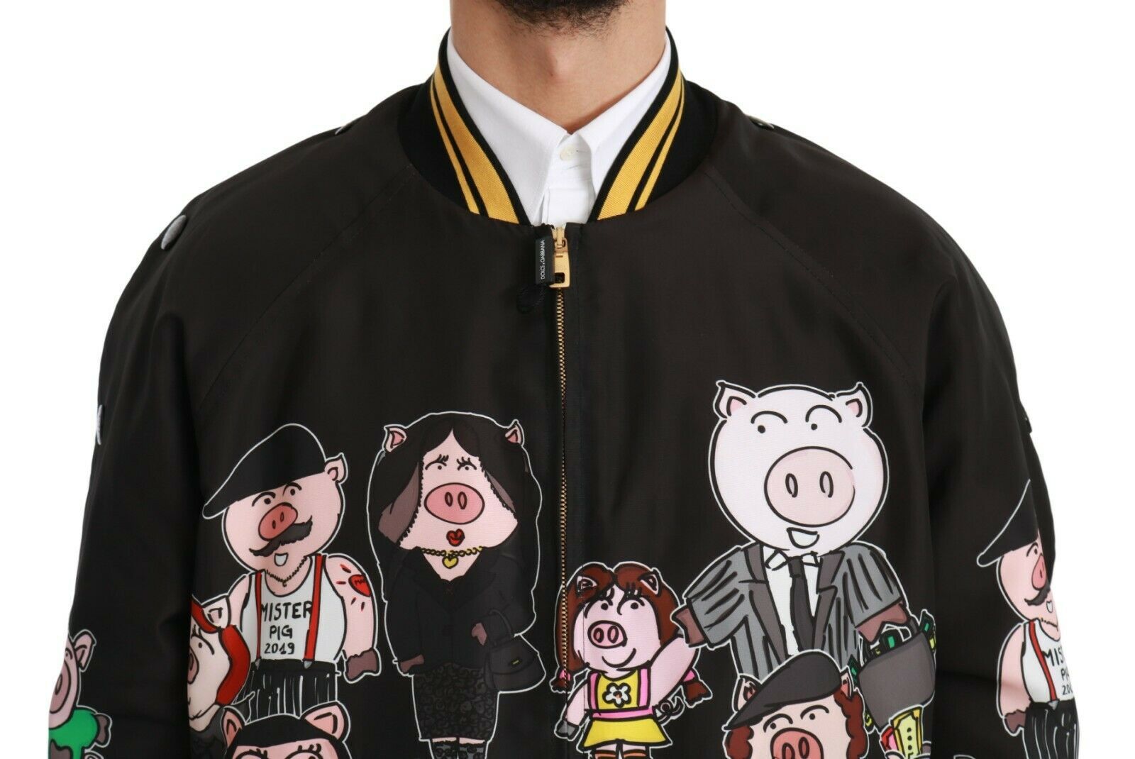 Dolce & Gabbana Black Bomber for Men side view