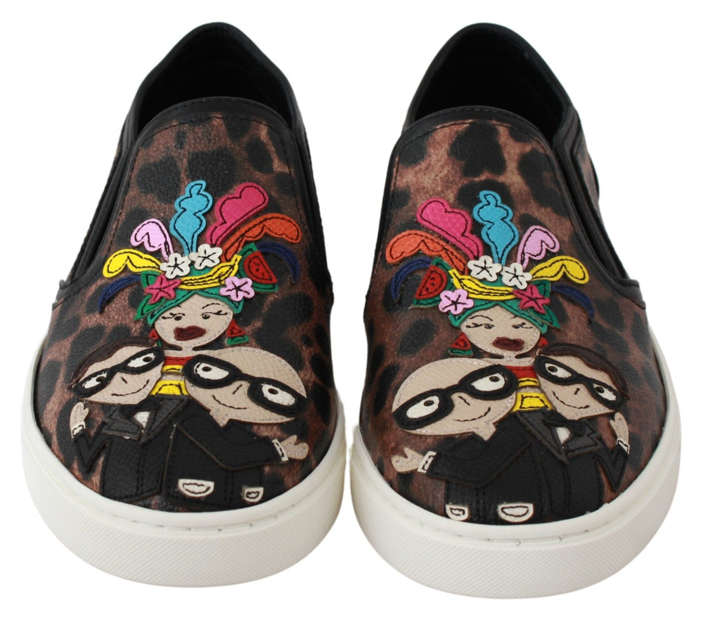 Dolce & Gabbana Brown Slip On Loafers for Women alternate view