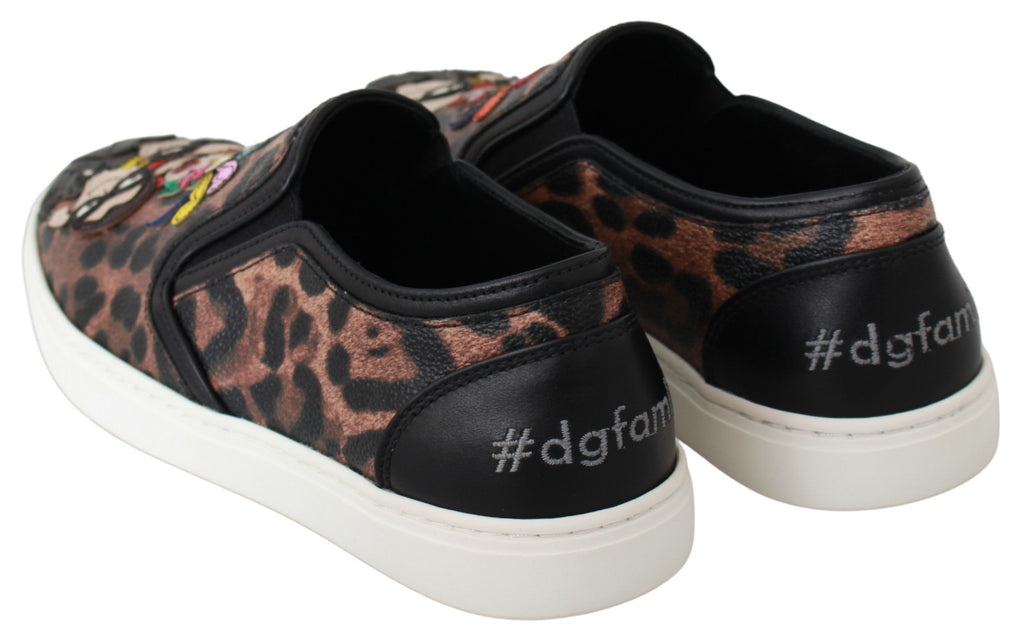 Dolce & Gabbana Brown Slip On Loafers for Women side view