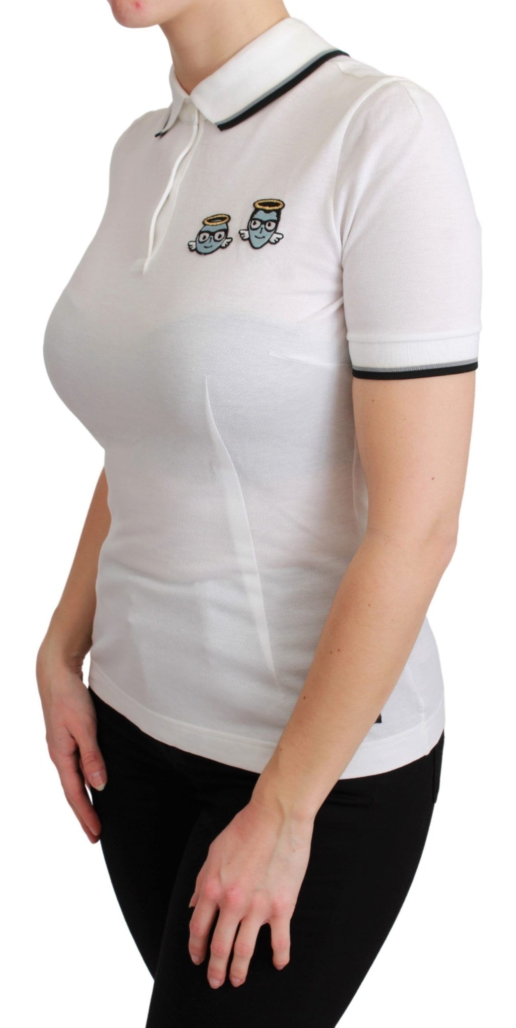 Dolce & Gabbana White Polo Shirt for Women detail view