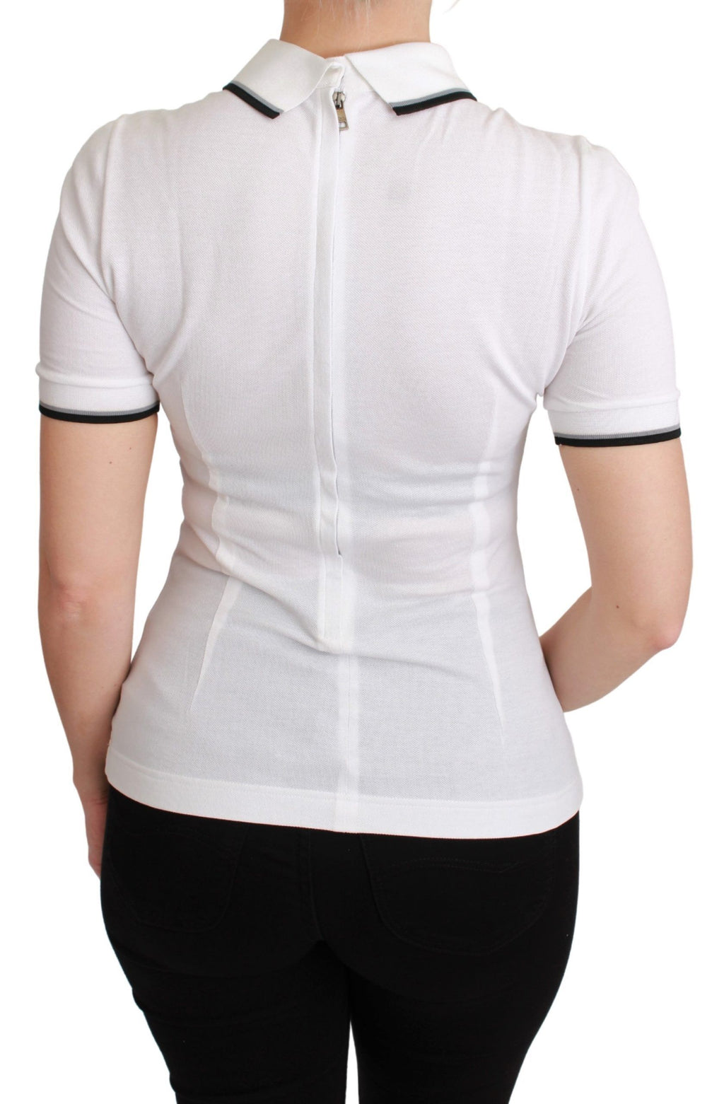 Dolce & Gabbana White Polo Shirt for Women side view