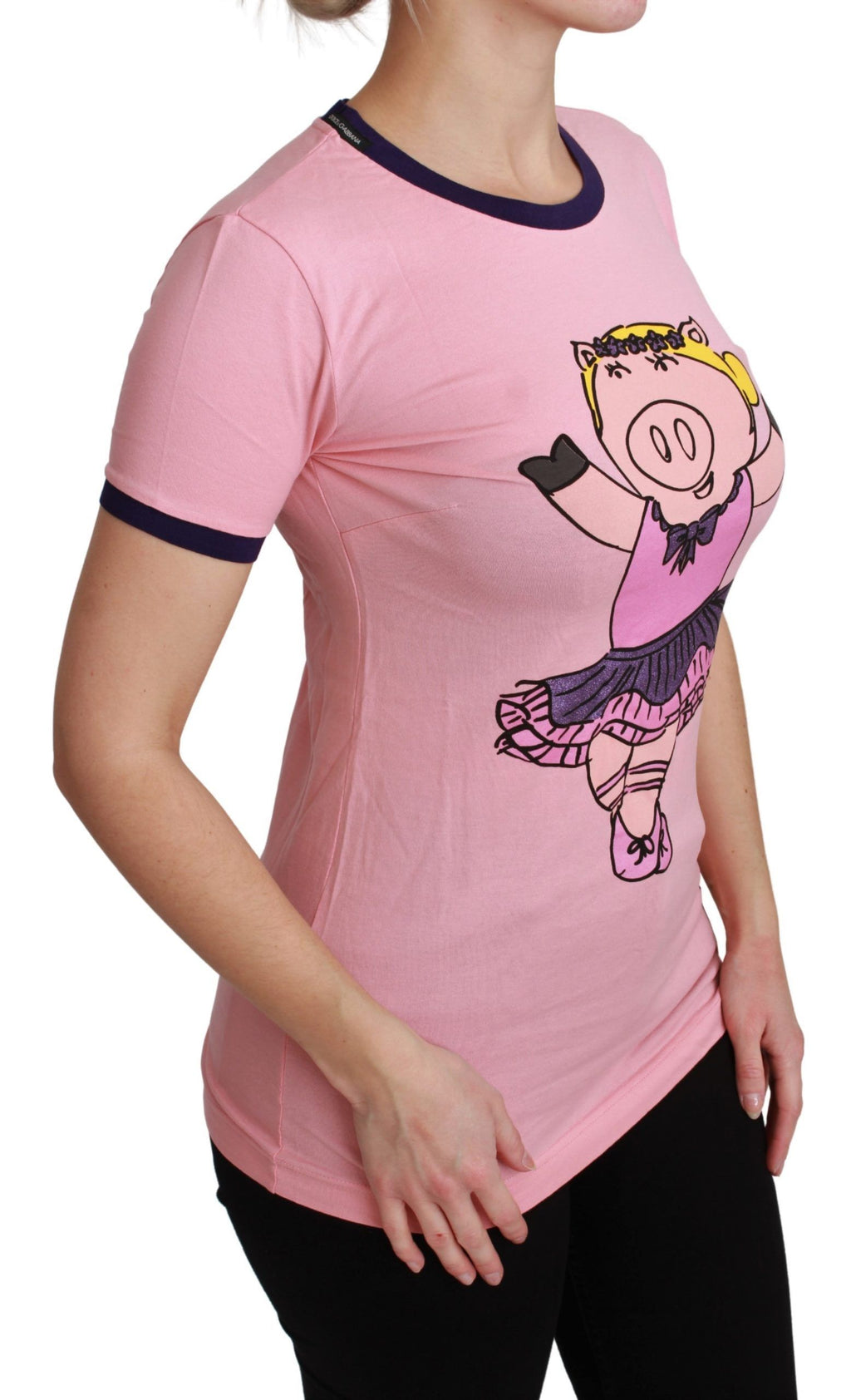T-shirt en coton rose Dolce & Gabbana ANNÉE DU COCHON
