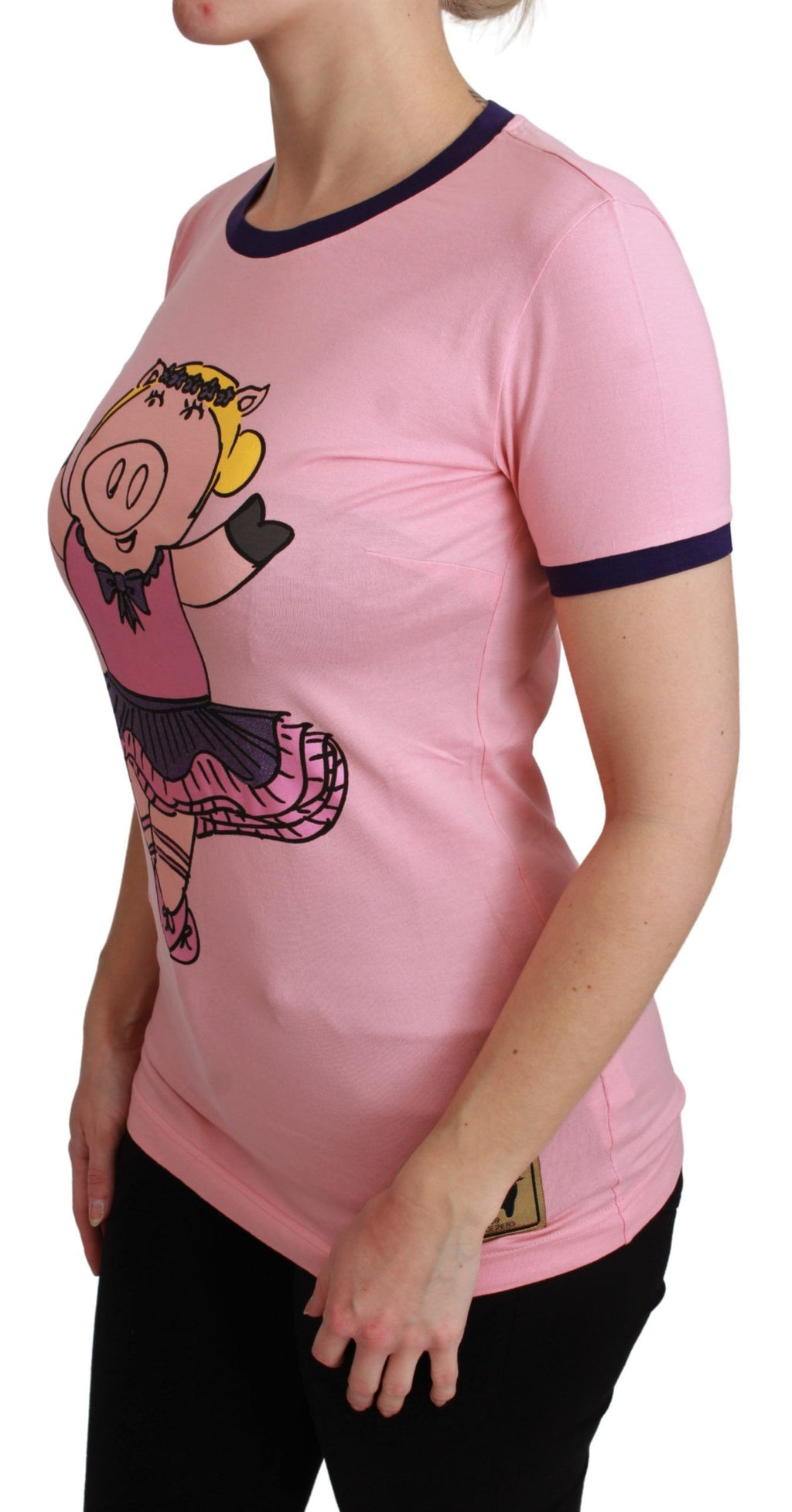 T-shirt en coton rose Dolce & Gabbana ANNÉE DU COCHON