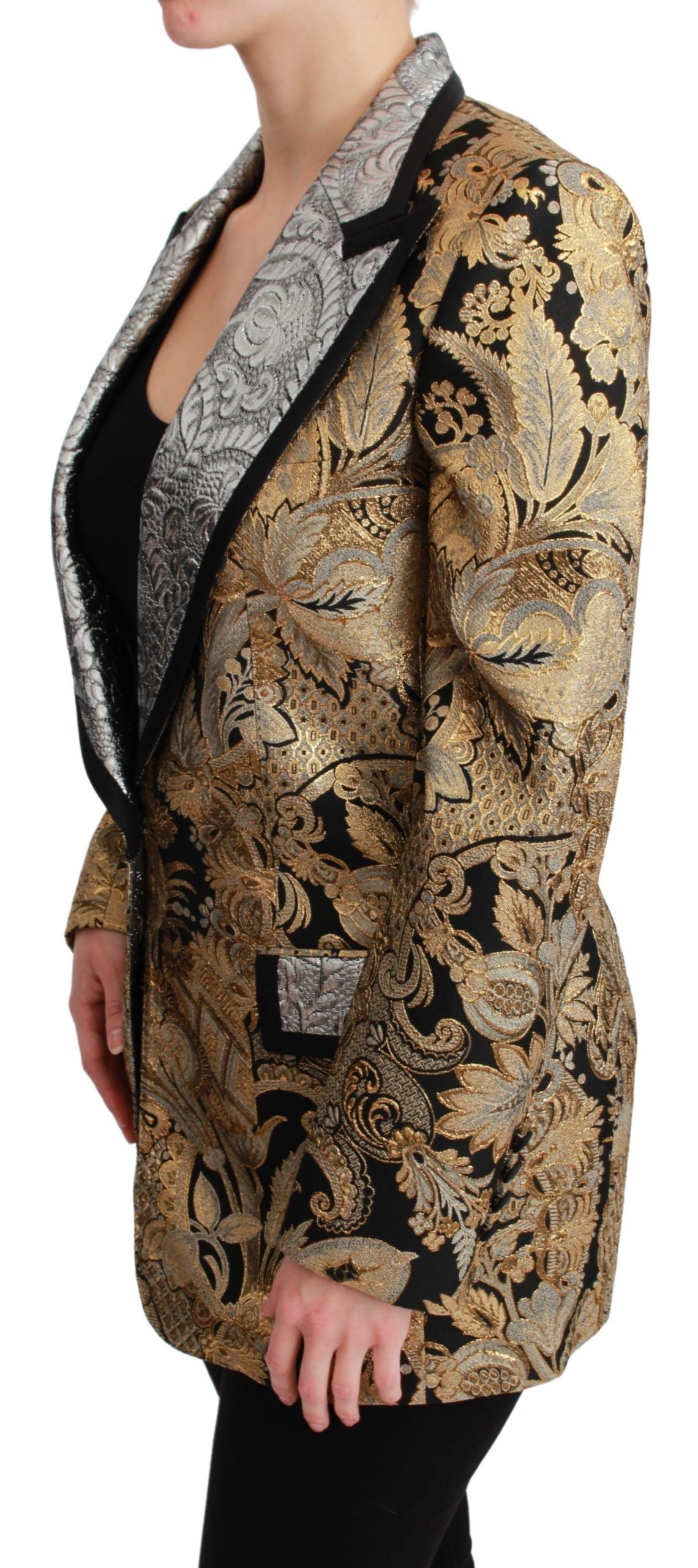 Veste Blazer Jacquard Noir et Doré Dolce & Gabbana